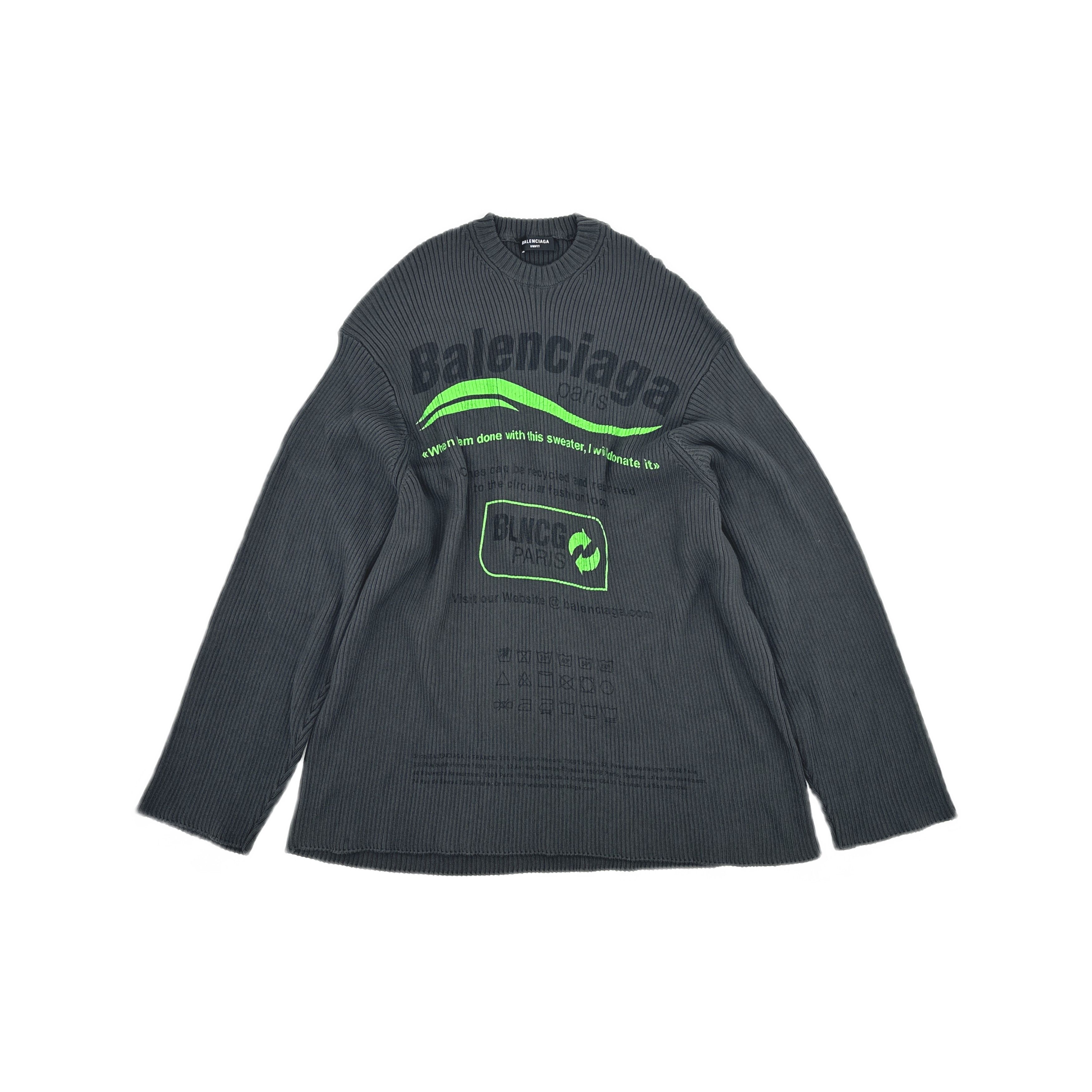 Balenciaga Balenciaga Logo Knit Sweater Size M Size M / US 6-8 / IT 42-44 - 1 Thumbnail