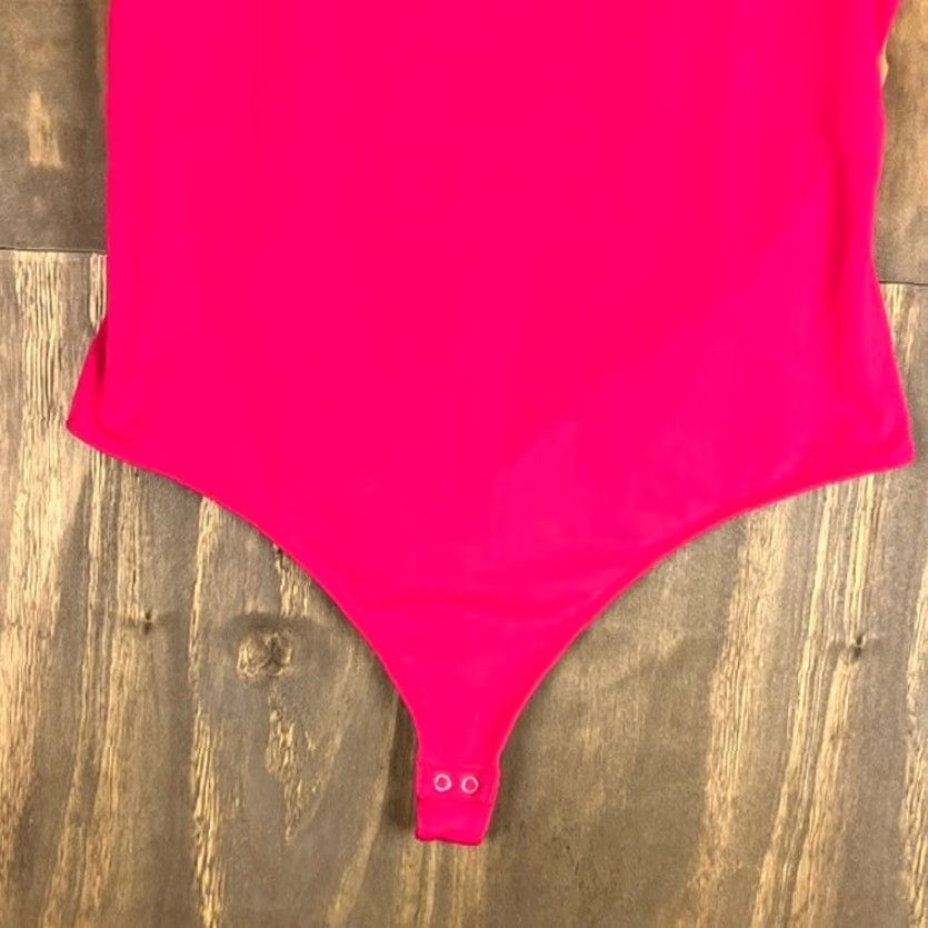 Express Express Womens Bodysuit Pink Body Contour Crew Neck Open Back Stretch XL Crew Neck Open Back Body Contour XXL? Size XL / US 12-14 / IT 48-50 - 3 Thumbnail