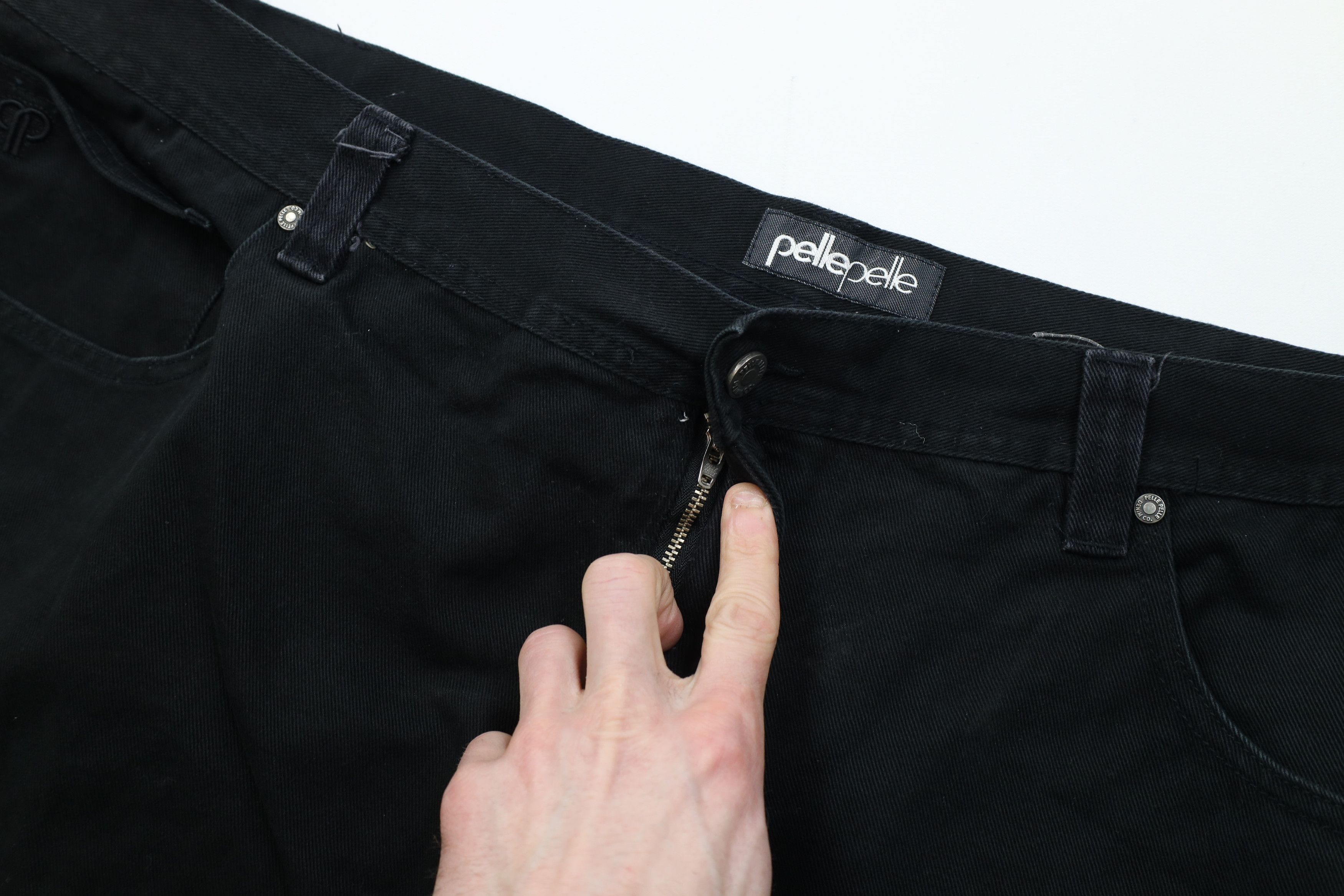 Pelle Pelle Vintage 90s Y2K Pelle Pelle Baggy Wide Leg Denim Jeans Black Size US 44 / EU 60 - 9 Thumbnail