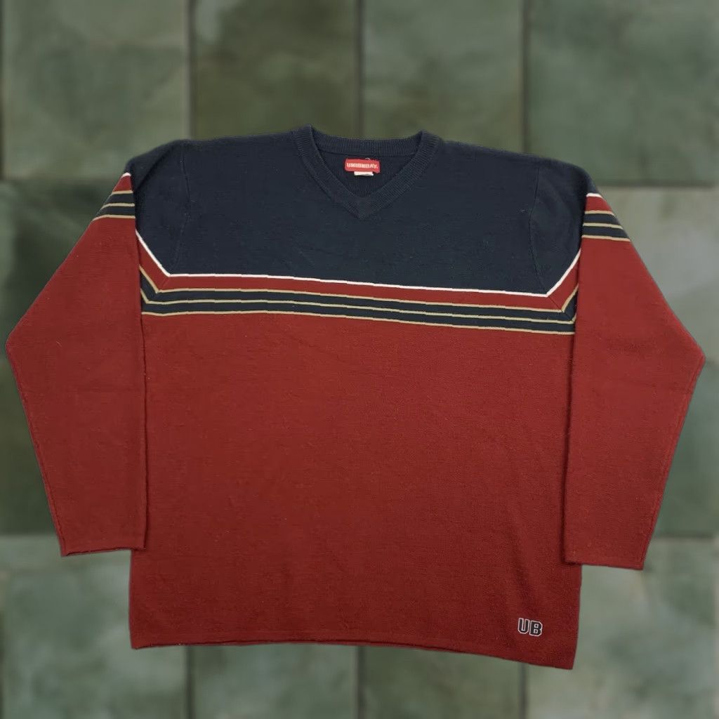 Vintage VINTAGE UNIONBAY Red Pullover Sweater Adult Medium V-Neck Grunge Skater USA Mens Size US M / EU 48-50 / 2 - 1 Thumbnail