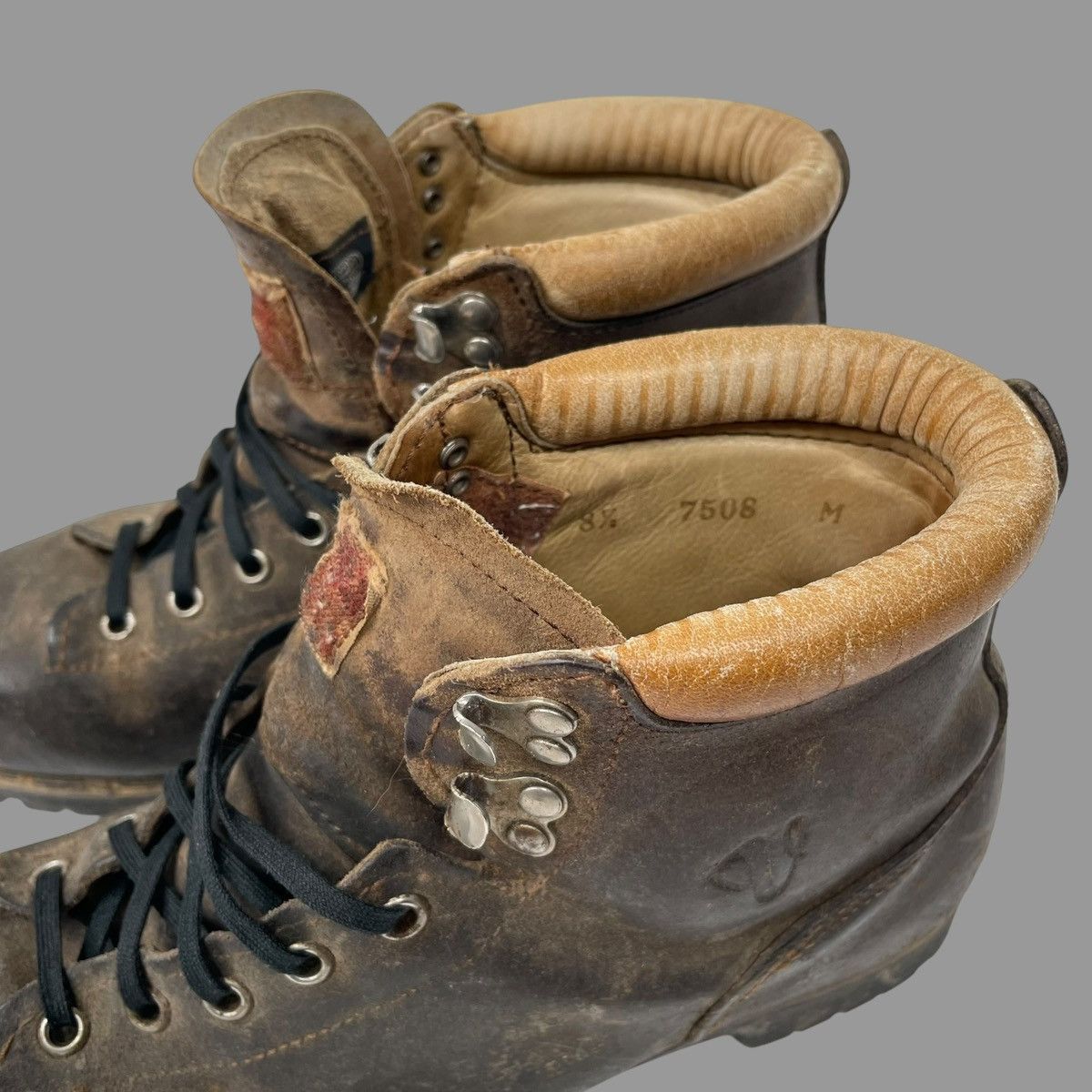 Vibram × Vintage Vintage 1960s brown leather hiking boots Size US 8.5 / EU 41-42 - 6 Thumbnail