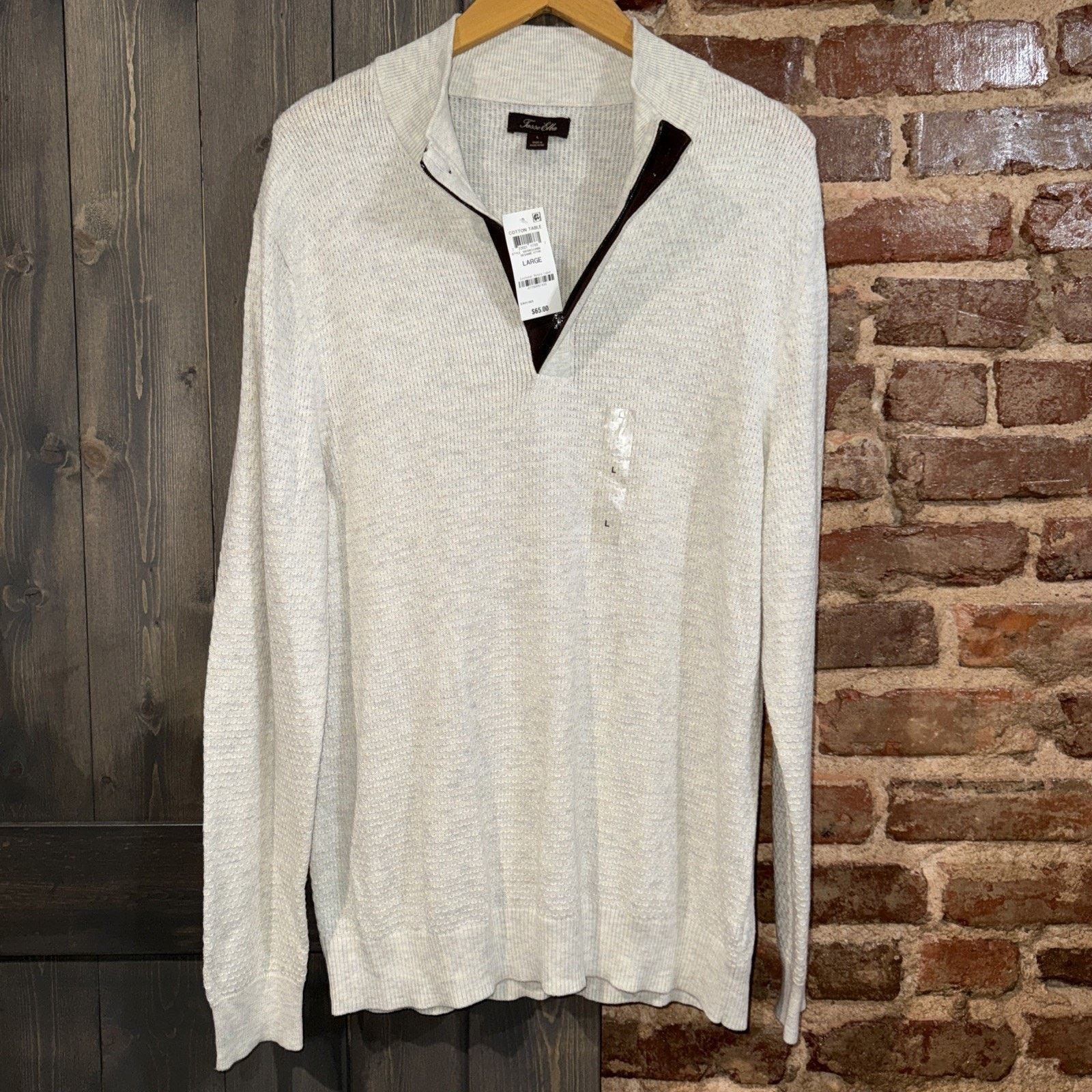 Tasso Elba NWT TASSO ELBA LUXURY YARN MENS 1/4 ZIP SWEATER Sz L Size US L / EU 52-54 / 3 - 1 Thumbnail