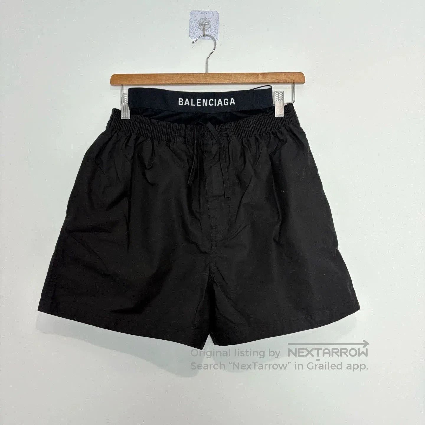 Balenciaga Balenciaga Black Nylon Double Waist Shorts. Size US 26 / EU 42 - 2 Thumbnail