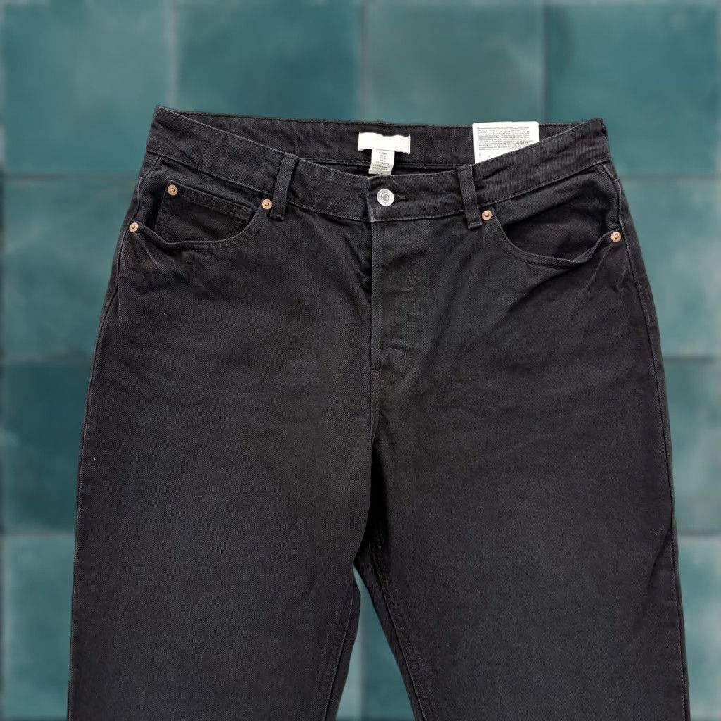 H&M H&M Jeans 90s Straight Womens 12 Black Charcoal Wash High Waist Full Length NWT Denim 5-Pocket 90s Theme Womens Size 34" / US 12 / IT 48 - 1 Thumbnail