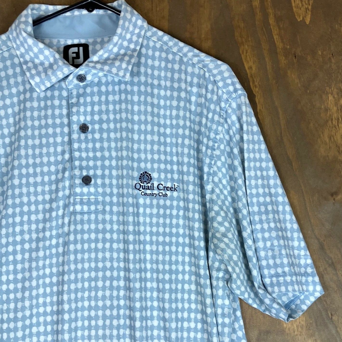 Footjoy FootJoy Polo Shirt Mens Blue White Quail Creek Short Sleeve Athletic Stretch L Size US L / EU 52-54 / 3 - 5 Thumbnail
