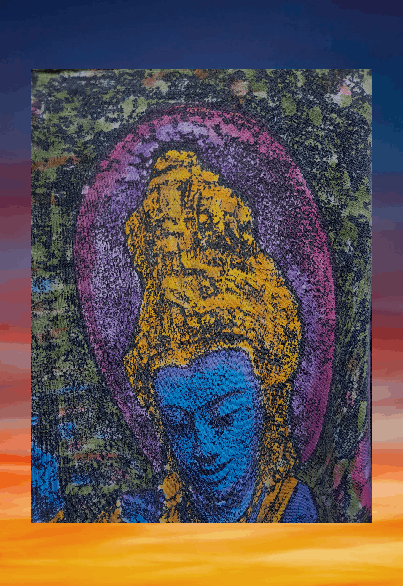 Vintage Vintage early 90s Buddhism art All Over Print t-shirt Size US L / EU 52-54 / 3 - 5 Thumbnail