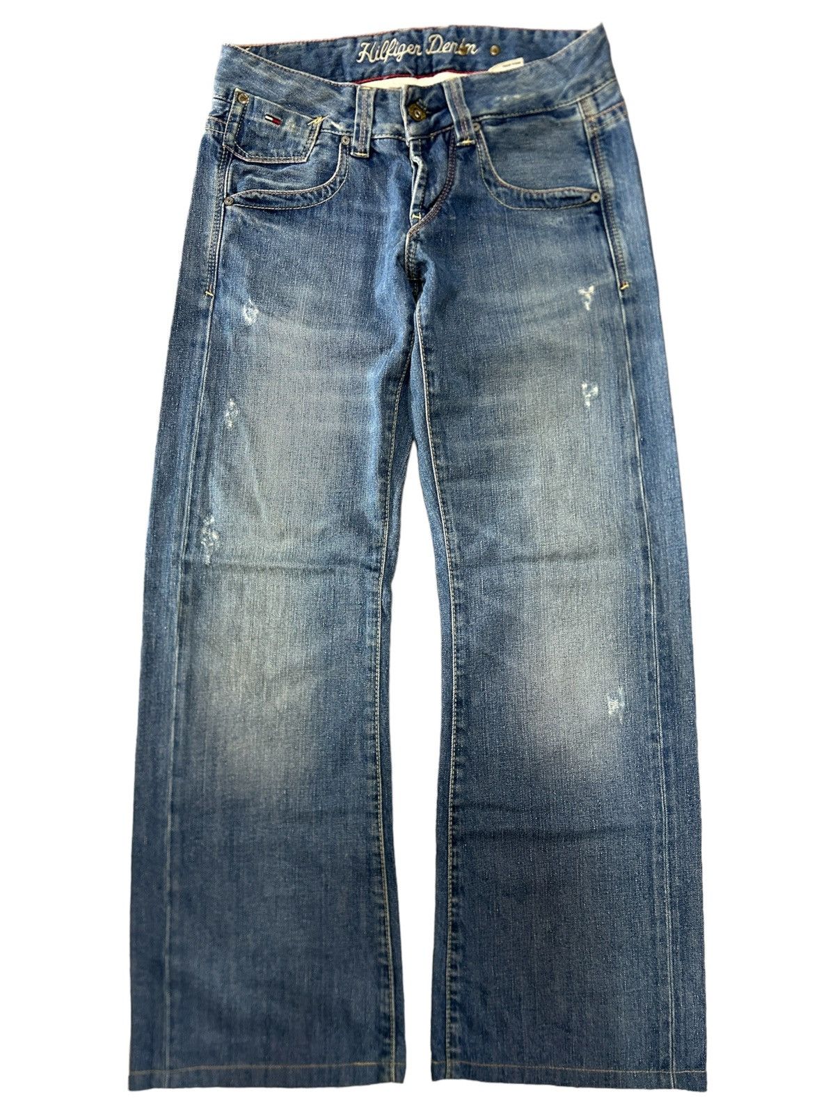 Tommy Hilfiger Vintage Tommy Hilfiger Laurie Flared Wide Leg Y2K Jeans Size 28" / US 6 / IT 42 - 4 Thumbnail