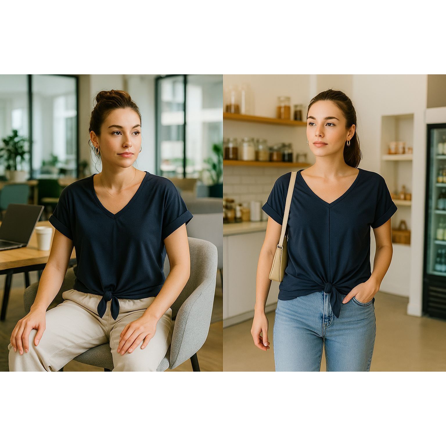 Juicy Couture Juicy Couture black Tie-Front Top S Minimalist Athleisure So Size S / US 4 / IT 40 - 1 Thumbnail