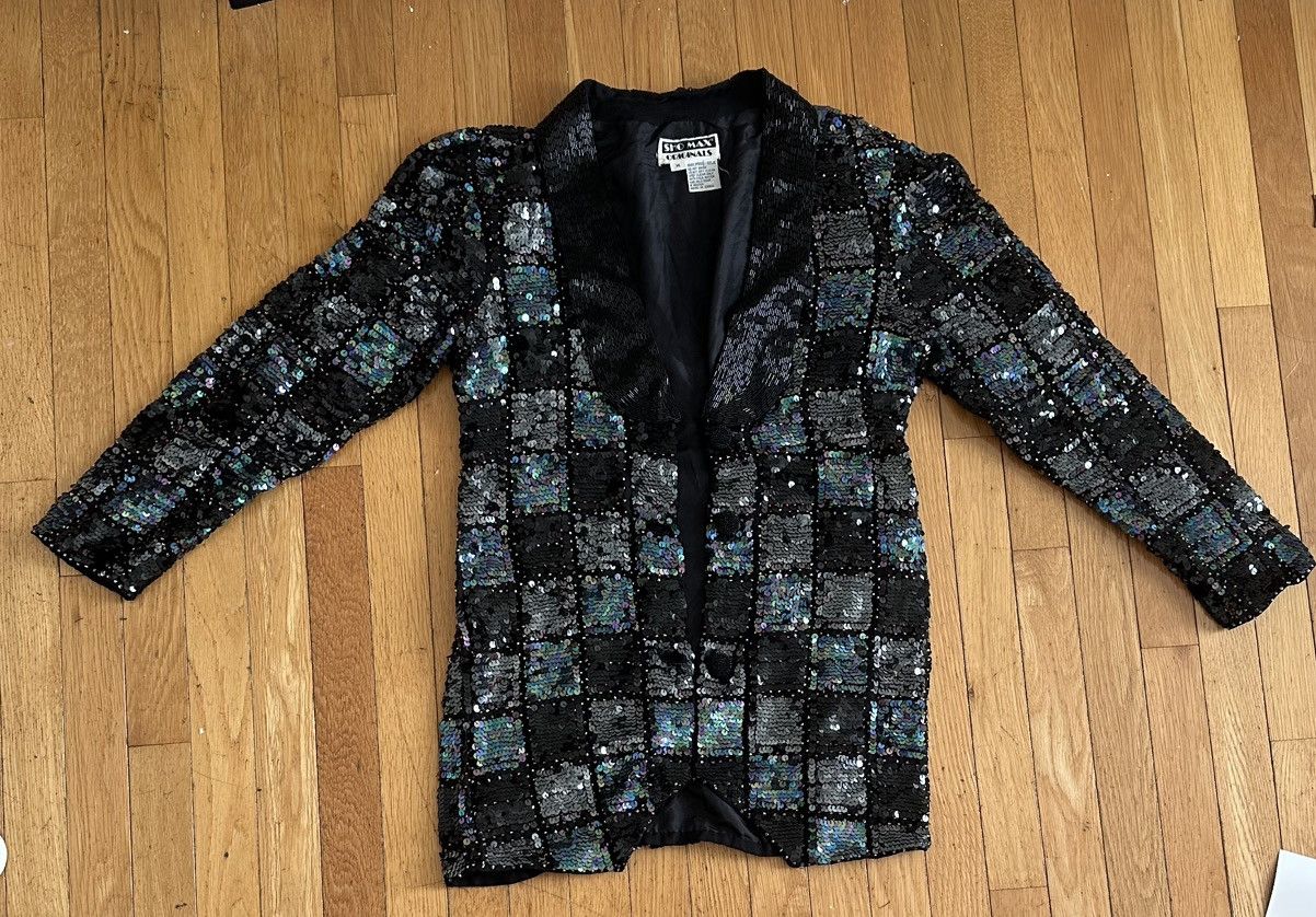 Other Checkered vintage sequin blazer Size M / US 6-8 / IT 42-44 - 2 Thumbnail