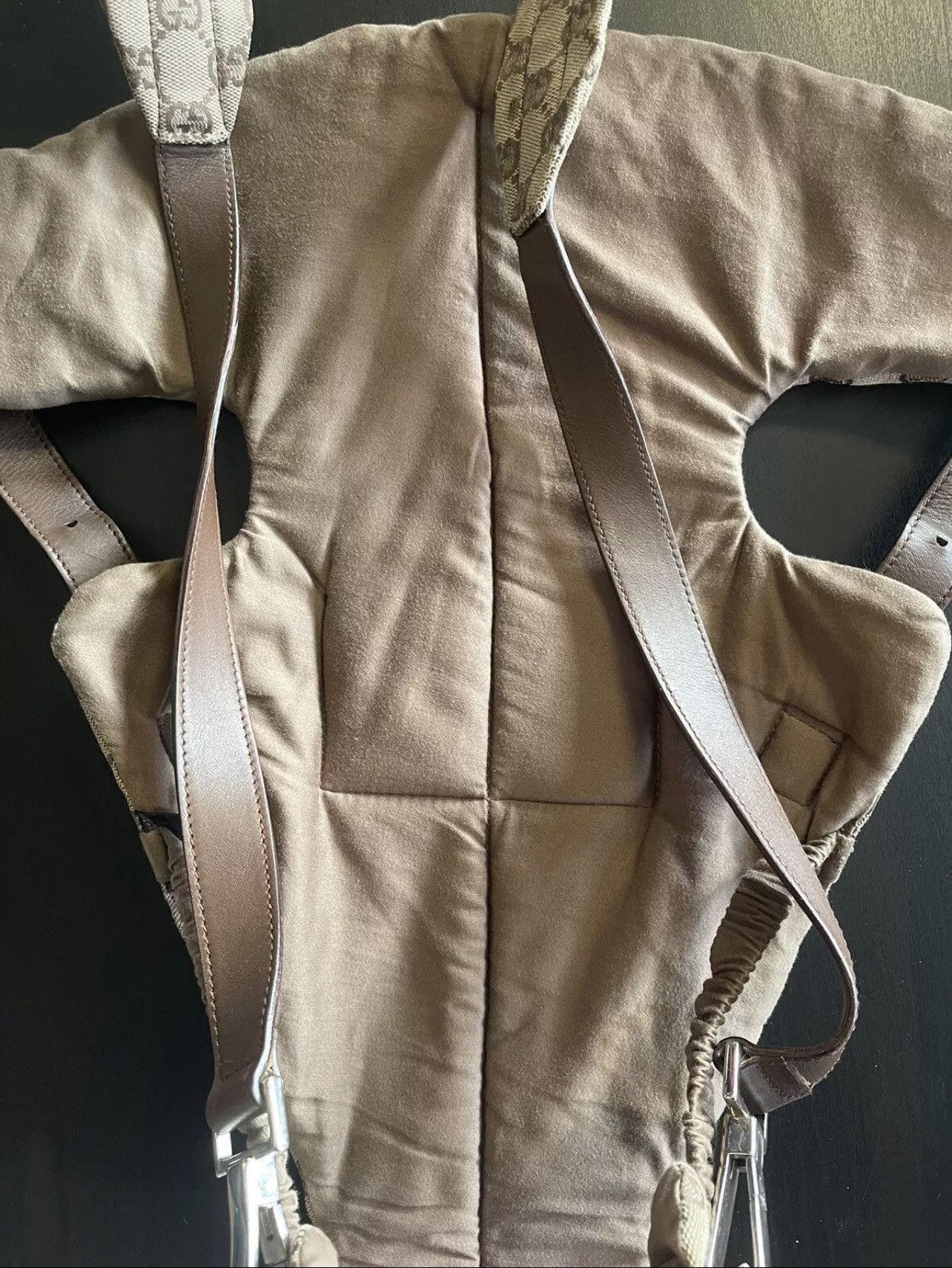 Gucci 100% Authentic GUCCI GG Monogram Baby Carrier Brown Leather Size ONE SIZE - 8 Thumbnail