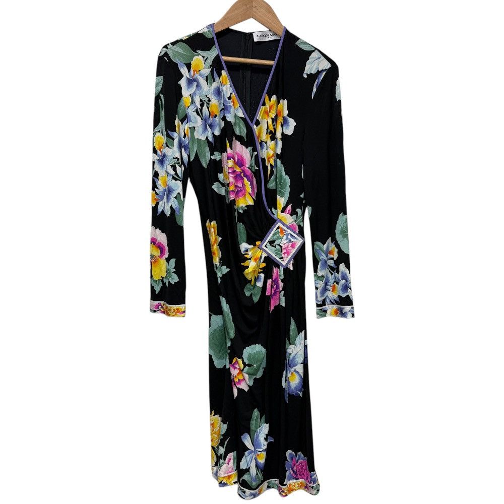 Other Other LEONARD PARIS Flower Print Silk Dress Others Dresses DUTY FREE for USA Size ONE SIZE - 1 Thumbnail