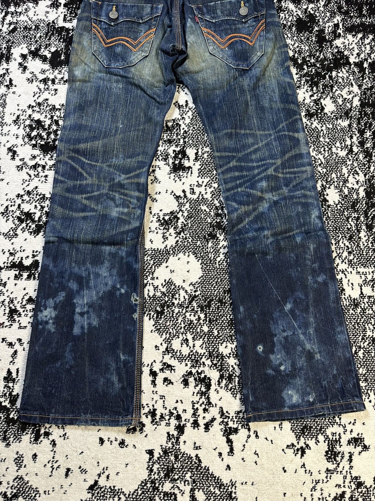 Edwin Flare Edwin Exclusive Vintage Buckle Back Distressed Denim Size US 27 - 12 Thumbnail