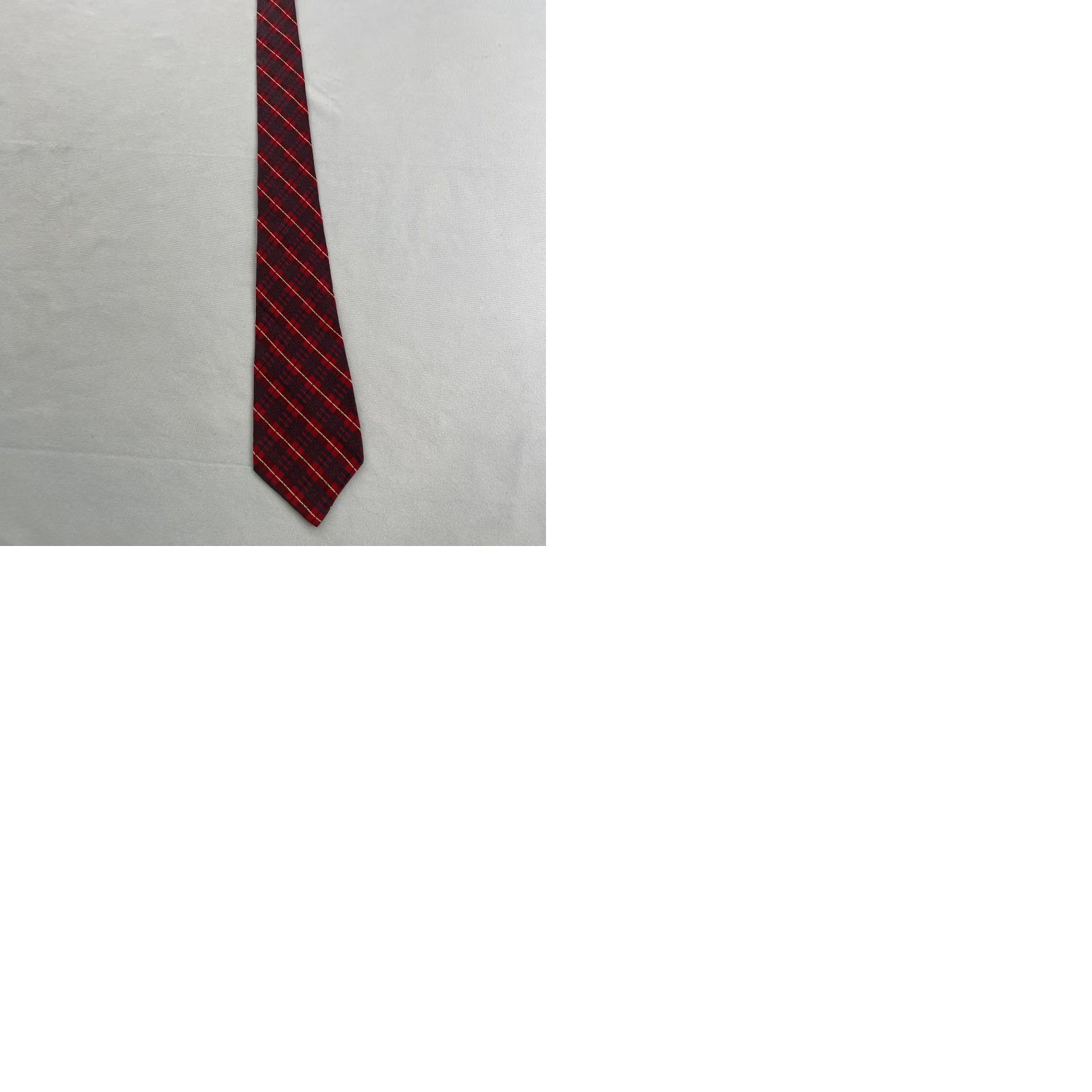 Vintage vtg Wickenden's SLO Hamil Neck Tie Polyester Woven Texture Red Plaid 3x54 Capsule Necktie Masculine Men’s Tie Vintage Size ONE SIZE - 10 Thumbnail