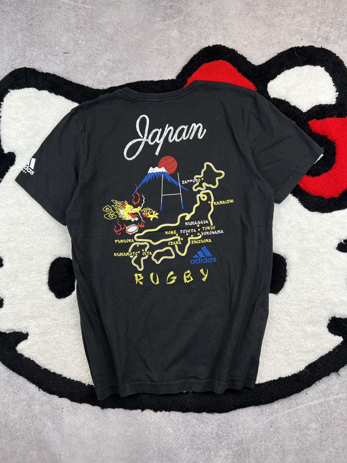Adidas Adidas Rugby Japan Big Logo Dragon Y2K Tee Shirt Size US M / EU 48-50 / 2 - 9 Thumbnail