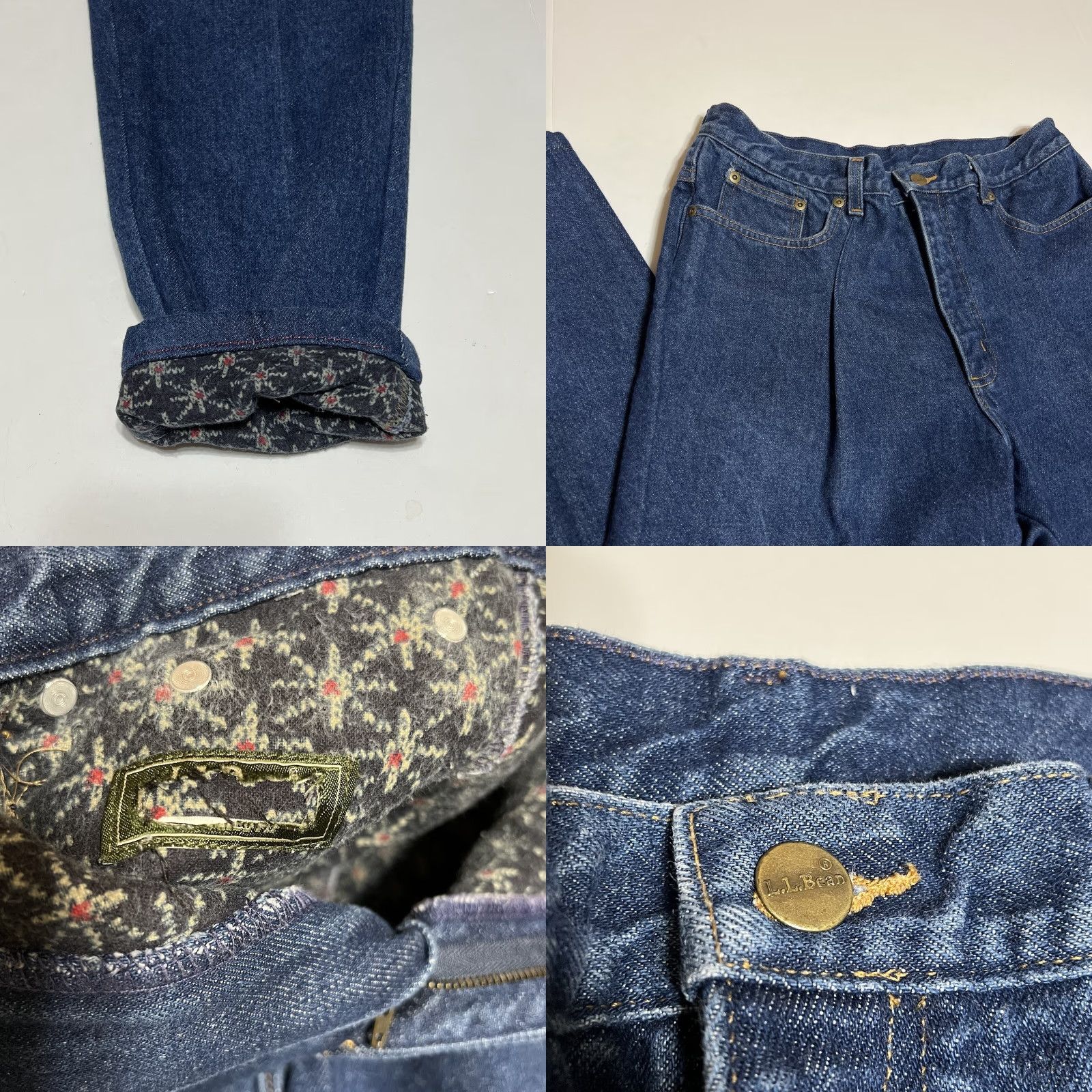 Vintage VINTAGE L.L. Bean Jeans Womens 32x29 Flannel Lined High Rise Tapered 5-Pocket Blue Winter Fall Spring USA Comfort Size 24" / US 00 / IT 34 - 8 Thumbnail