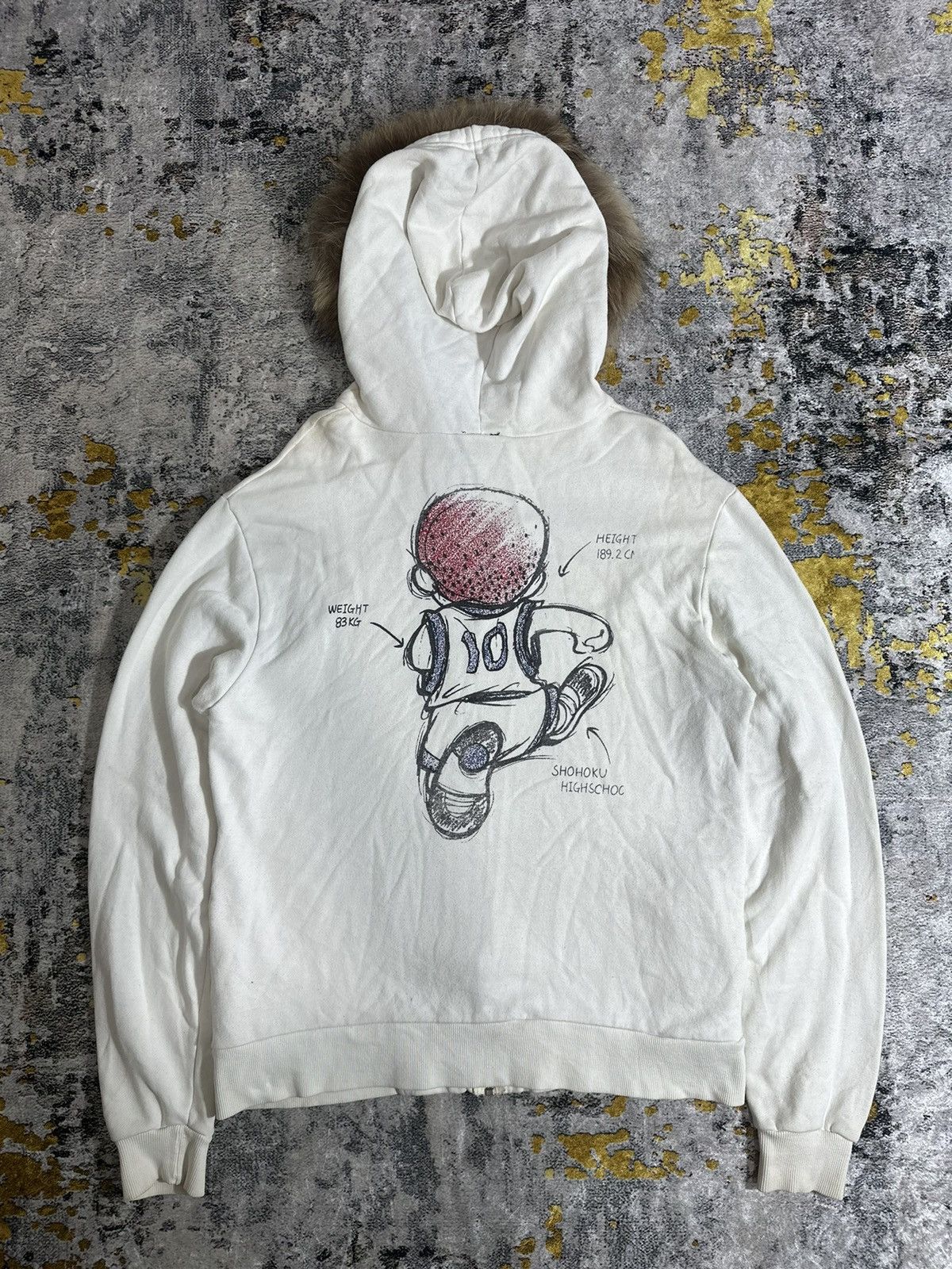 Beauty Beast RARE SLAM DUNK TEAM SHOHOKU HANAMICHI SAKURAGI FUR ZIPHOODIE Size US M / EU 48-50 / 2 - 2 Thumbnail