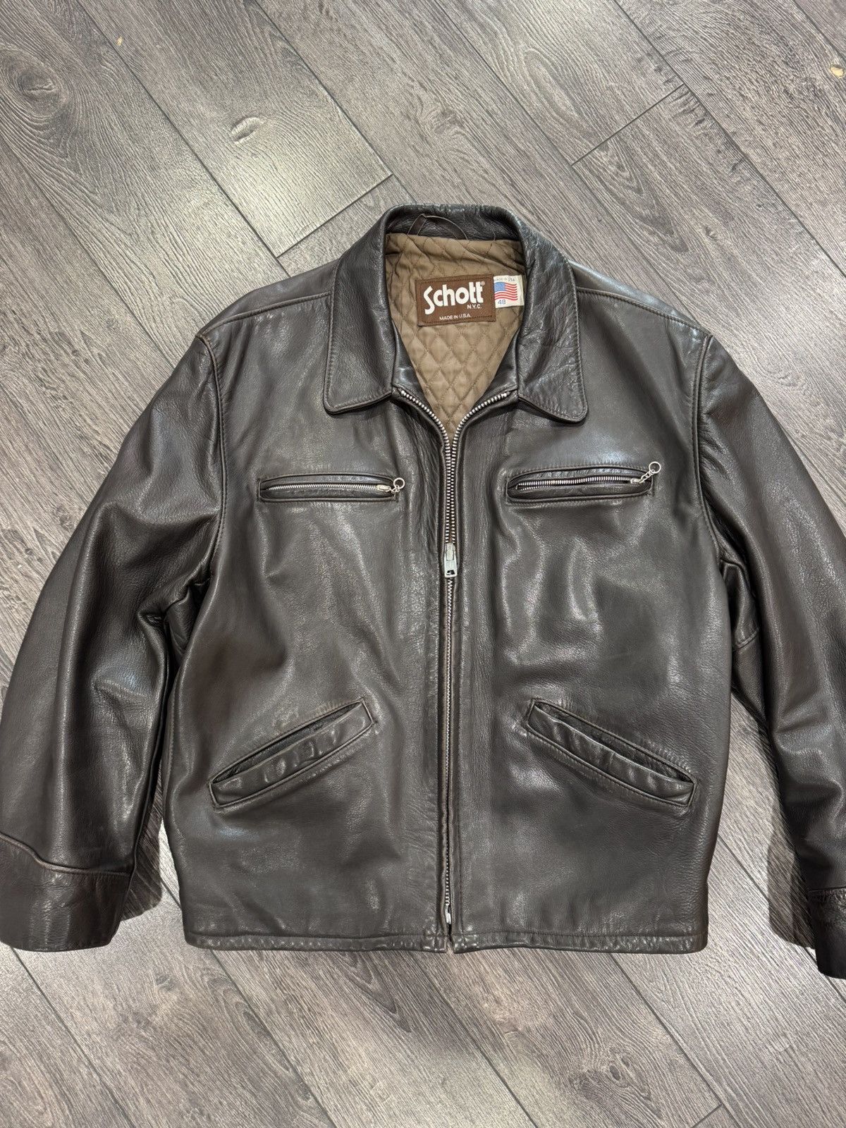 Schott Schott 544 deep brown cowhide leather jacket size 48 Usa Size US XXL / EU 58 / 5 - 5 Thumbnail