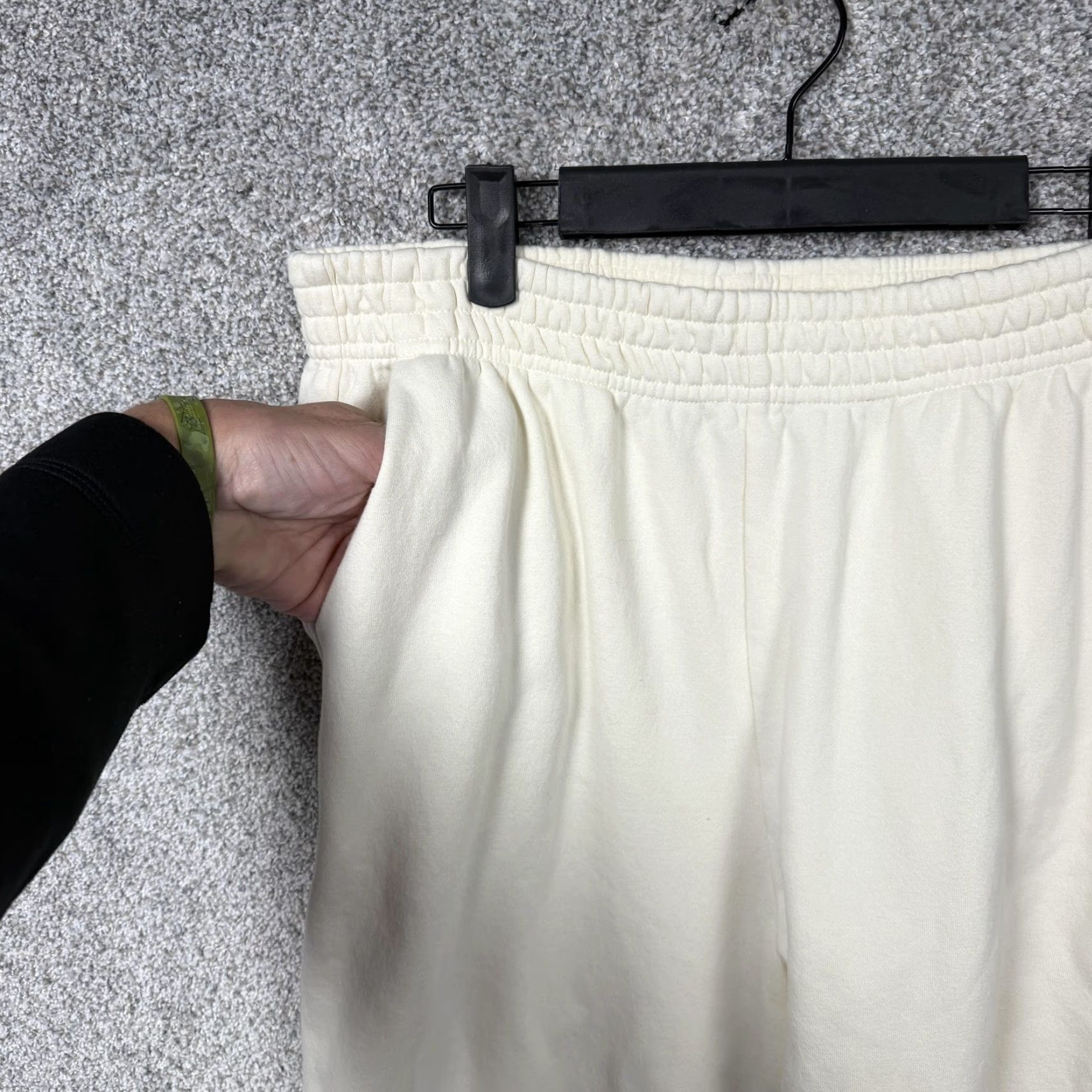 Vintage CALIA Sweatpants Womens L White Fleece Pockets Elastic Waist Lounge Yoga Gym & Training Contour Tapered Hemes 26.5in Size 36" / US 14 / IT 50 - 6 Thumbnail