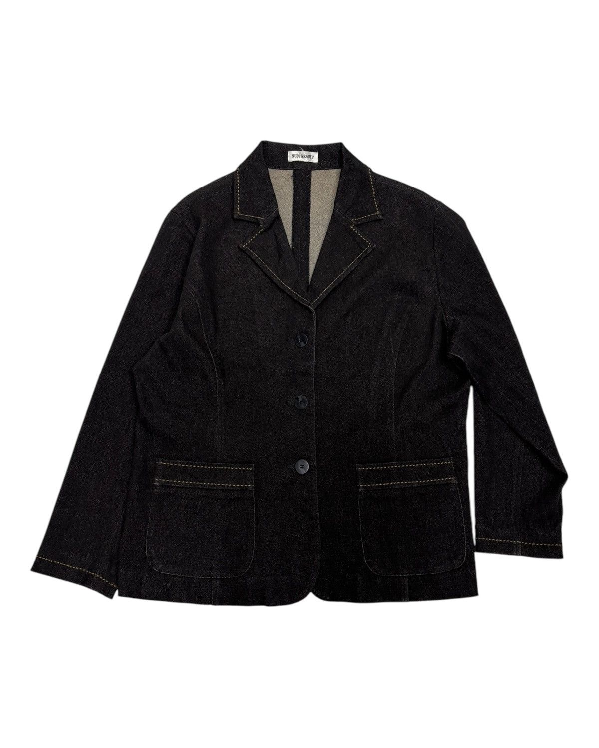 If Six Was Nine × Japanese Brand × Le Grande Bleu (L.G.B.) RARE❤️‍🔥TOKYO NUDY BEAUTY BLACK DENIM BLAZER JACKET 3 BUTTON Size US M / EU 48-50 / 2 - 10 Thumbnail
