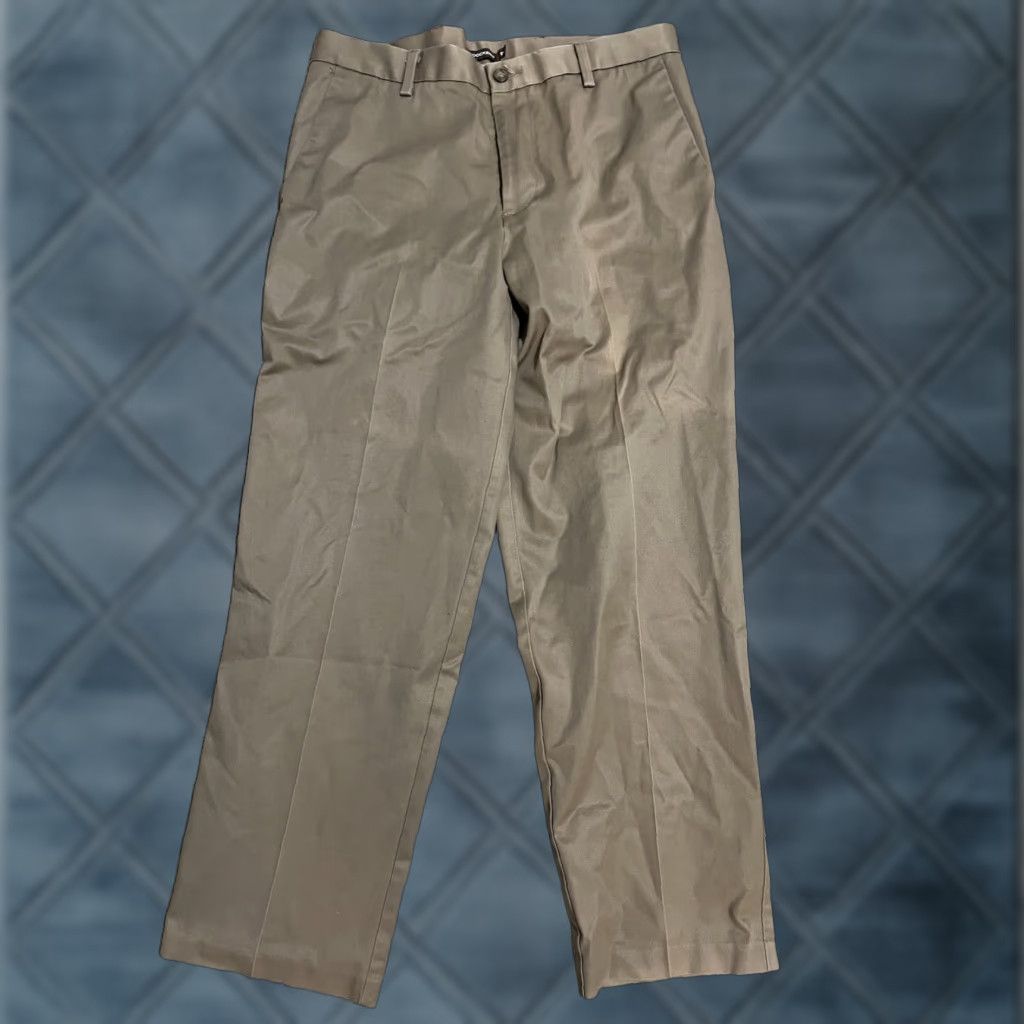 Dockers Dockers D3 Brown Classic Fit Flat Front Pants 34x30 Solid Mens Size US 34 / EU 50 - 1 Thumbnail
