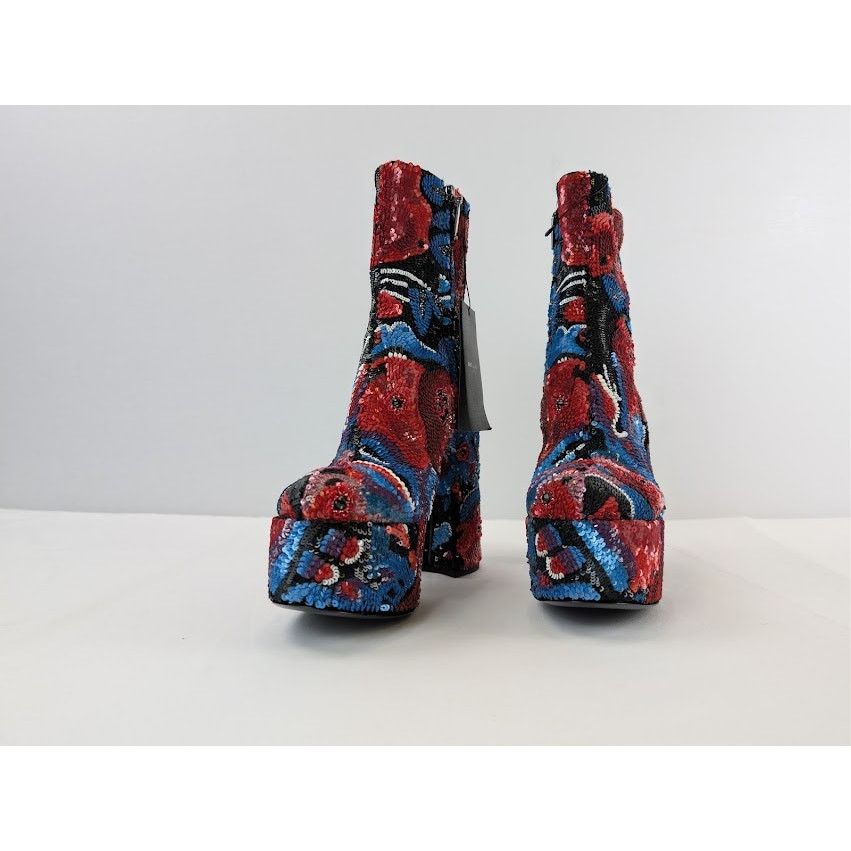 Saint Laurent Paris o1rshd1 Billy Sequence Embellished Platform Ankle Boots Size US 10 / IT 40 - 7 Thumbnail
