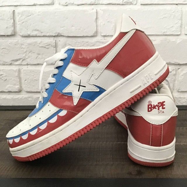 Bape × Kaws × Nigo KAWS CHOMPERS BAPE STA Patent Leather Sneakers APE NIGO Size US 9.5 / EU 42-43 - 1 Thumbnail