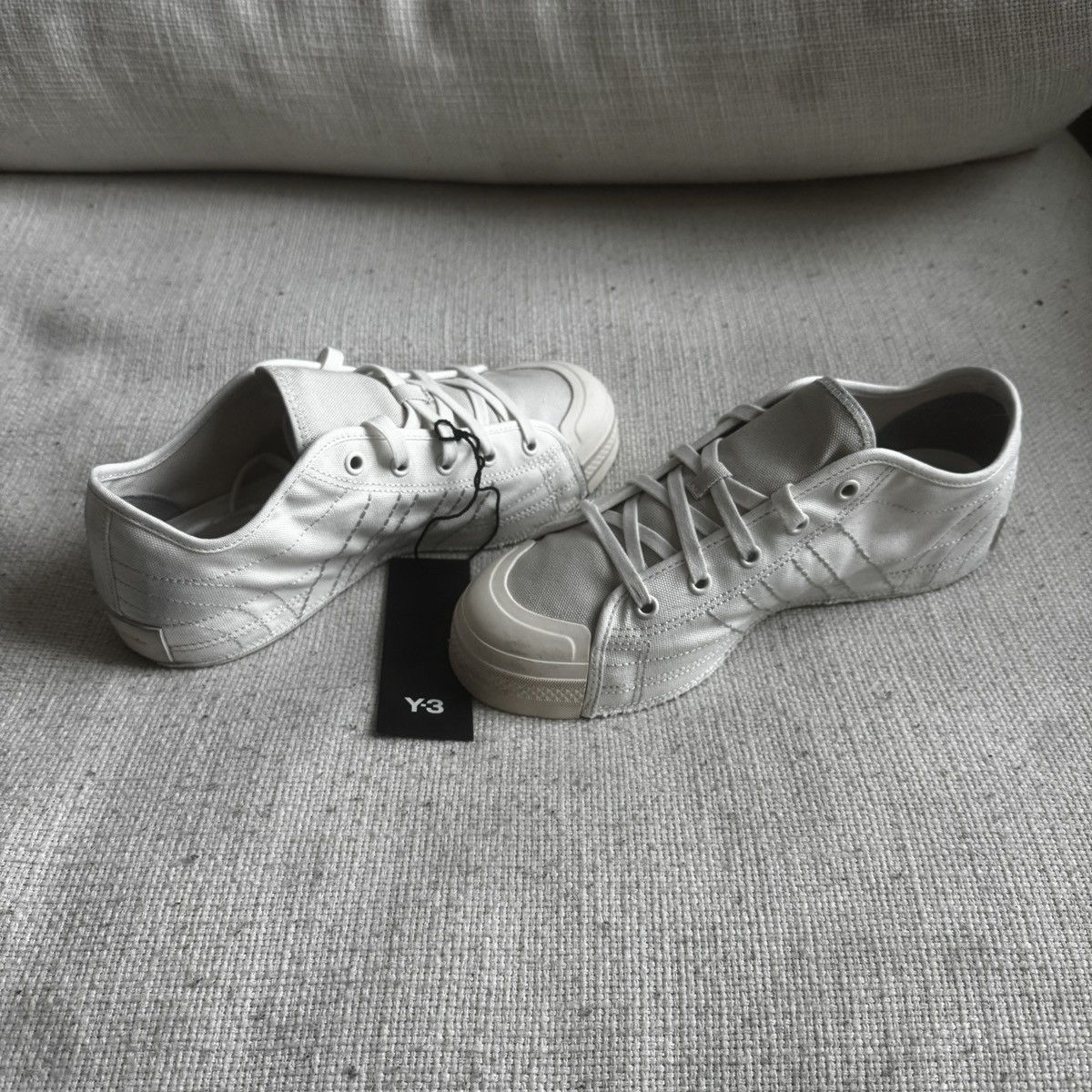 Adidas × Y-3 Adidas Y-3 Nizza Low in White Talc Size US 8.5 / EU 41-42 - 3 Thumbnail