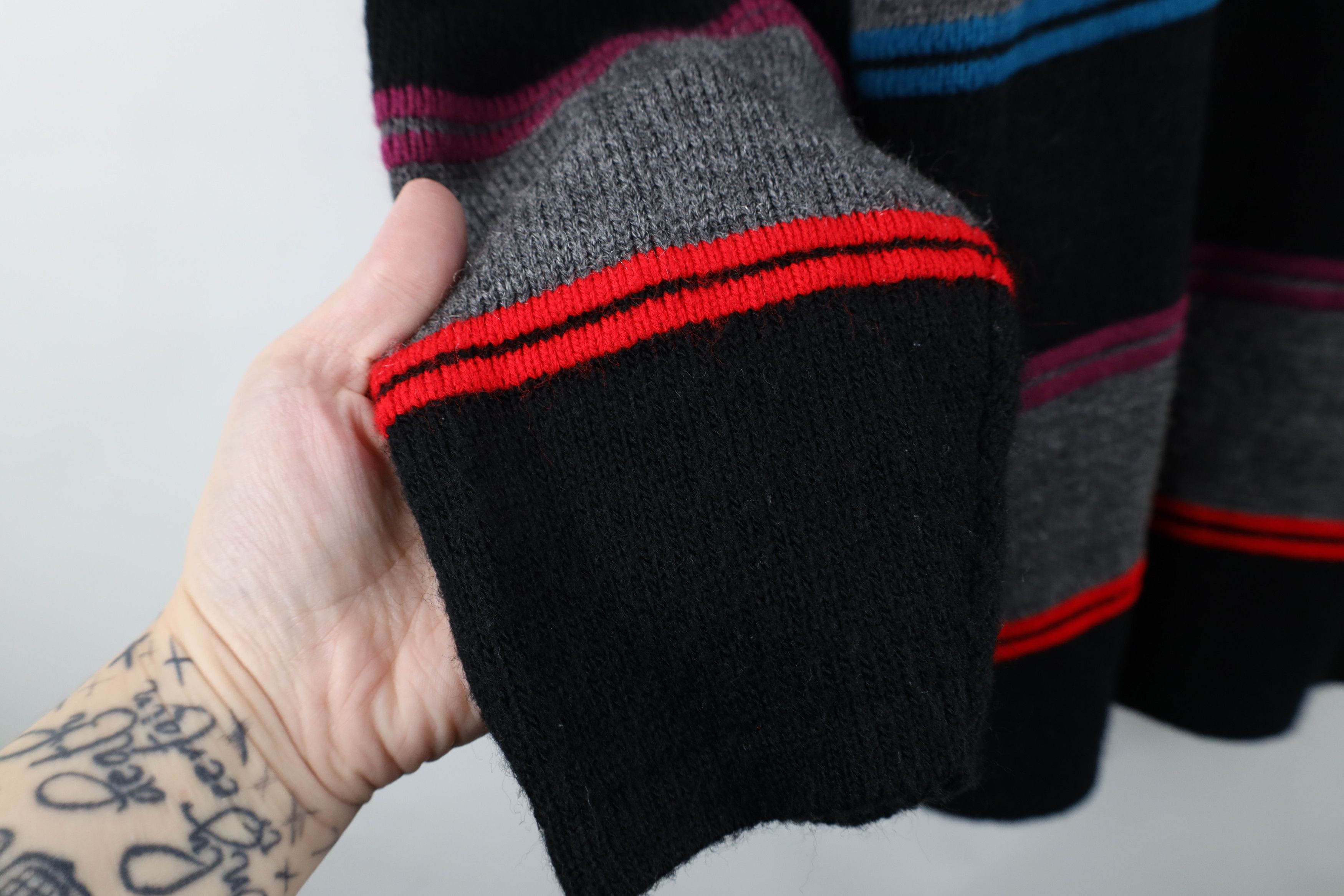 Vintage Vintage 90s Streetwear Block Knit Turtleneck Sweater USA Size L / US 10 / IT 46 - 5 Thumbnail