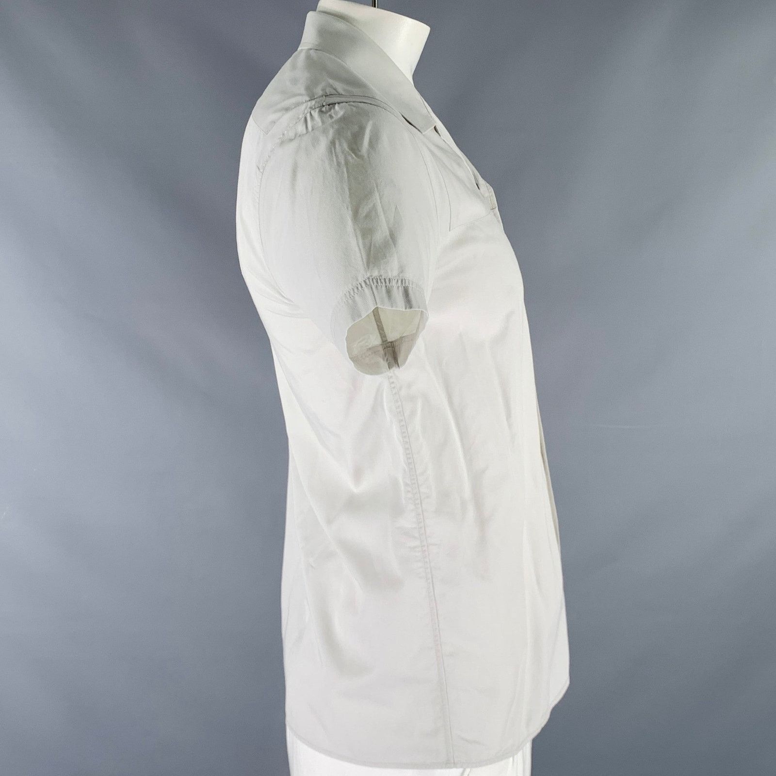Marc Jacobs MARC JACOBS Grey Light Blue Cotton Short Sleeve Shirt Size US S / EU 44-46 / 1 - 2 Thumbnail