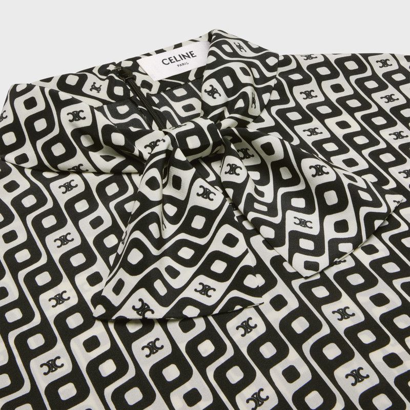 Celine o1bcso1str0126 2B60B118Z Lavaliere Blouse in Noir/Craie Size S / US 4 / IT 40 - 3 Thumbnail