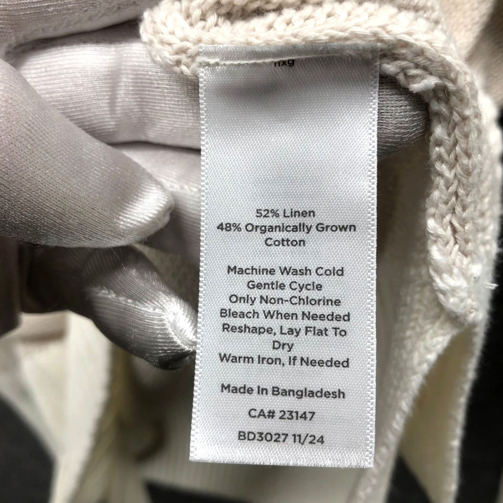 Vintage Haven Well Within Organic Cotton Linen Polo Sweater Womens L Ivory Tan Collared Shirt Size L / US 10 / IT 46 - 6 Thumbnail