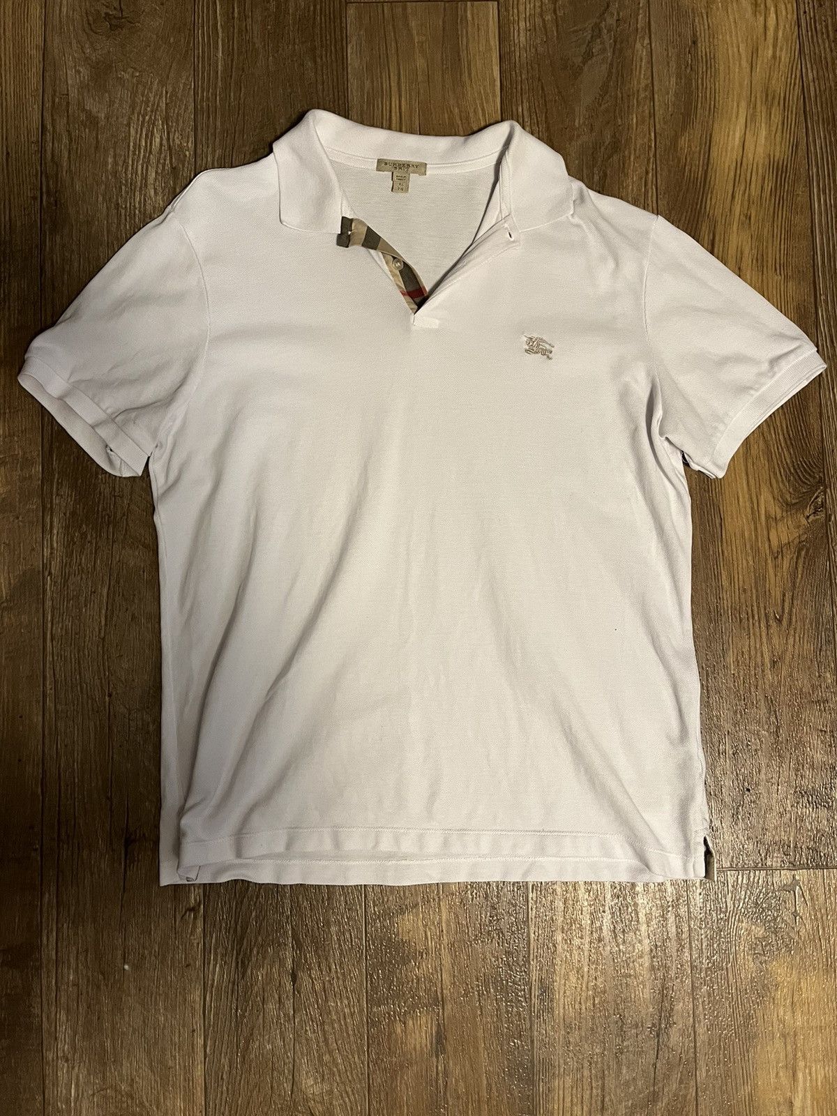 image of White Burberry Polo | Classic Burberry Polo Tee, Men's (Size XL)