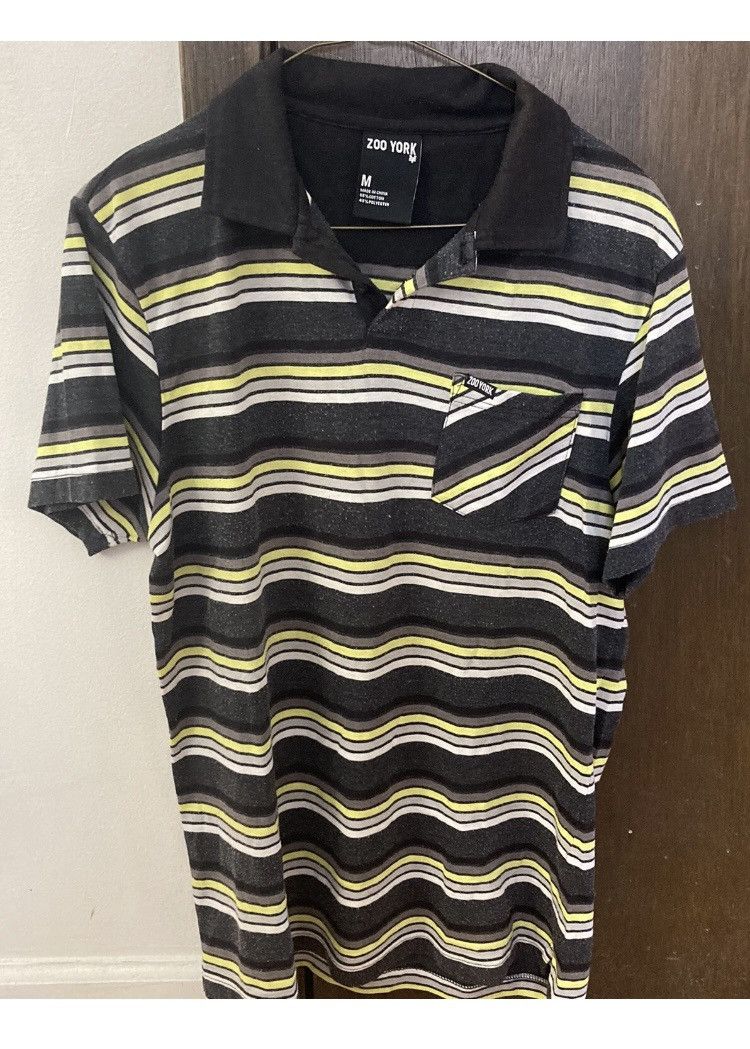 Zoo York Zoo York Black Yellow Striped Skate Polo M Size US M / EU 48-50 / 2 - 1 Thumbnail