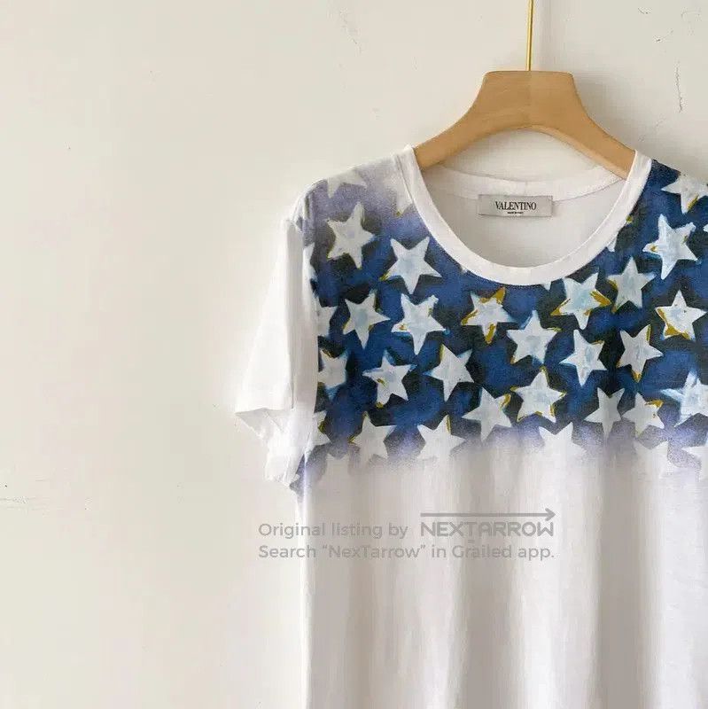 Valentino Valentino White Star Pattern Summer T-Shirt . Size M / US 6-8 / IT 42-44 - 2 Thumbnail
