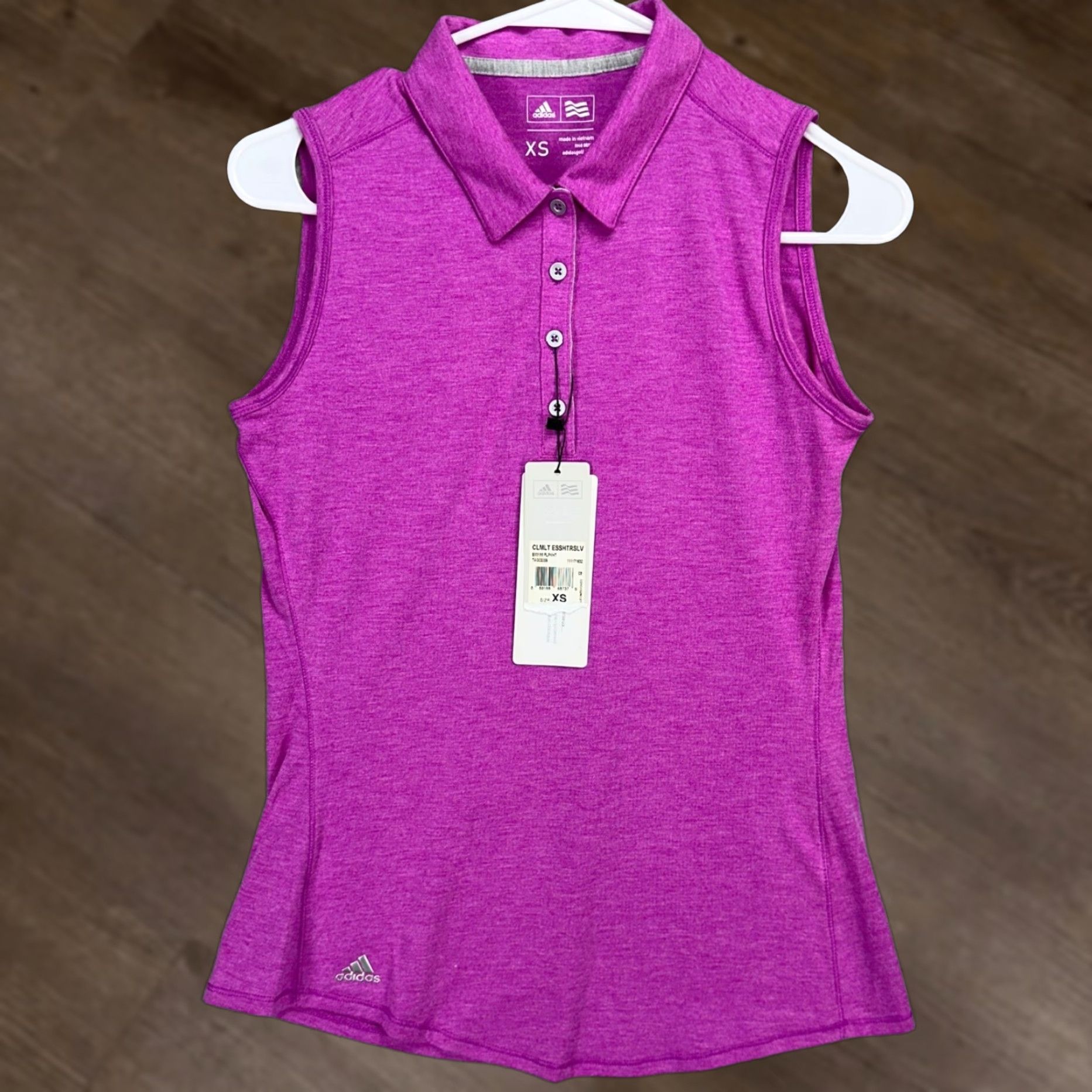 Adidas Adidas Womens Sleeveless Polo Shirt XL Pink Athletic Stretch Logo Size XS / US 0-2 / IT 36-38 - 1 Thumbnail