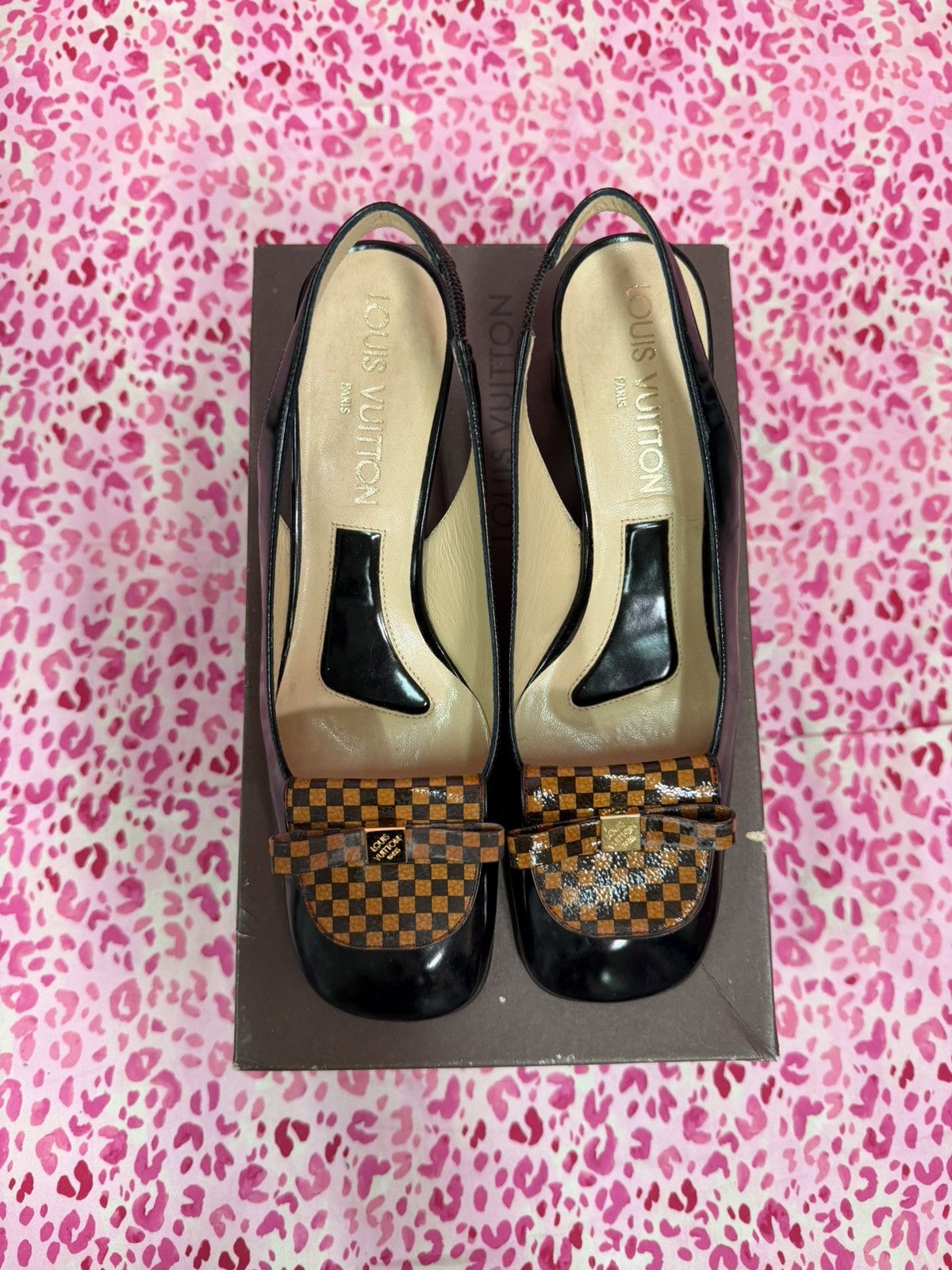 Louis Vuitton Checkerboard Bow Block Heels Size US 6 / IT 36 - 1 Thumbnail