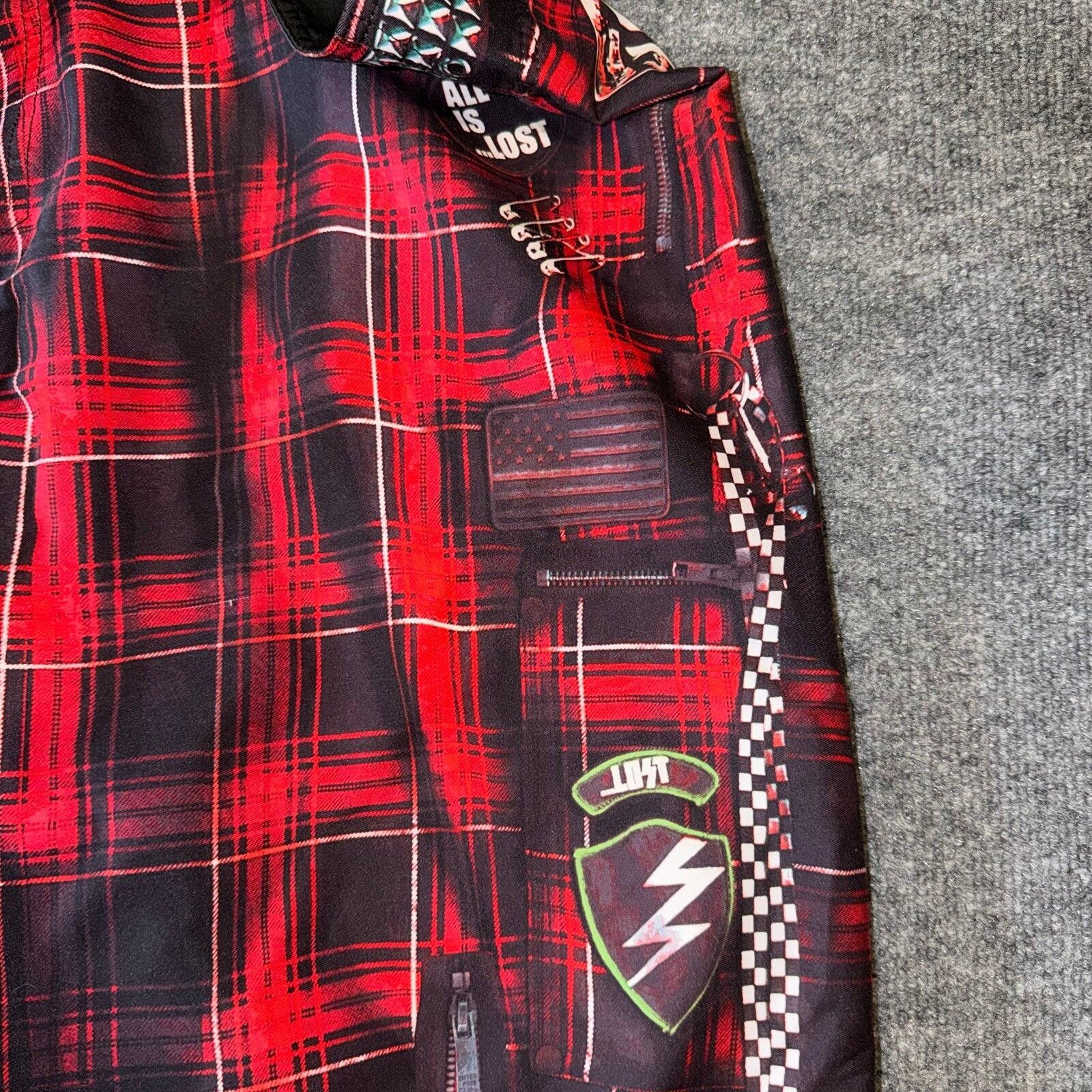 Warren Lotas LOST Enterprises Red Plaid Surf Board Shorts Mens XL Rare Size US 36 / EU 52 - 5 Thumbnail