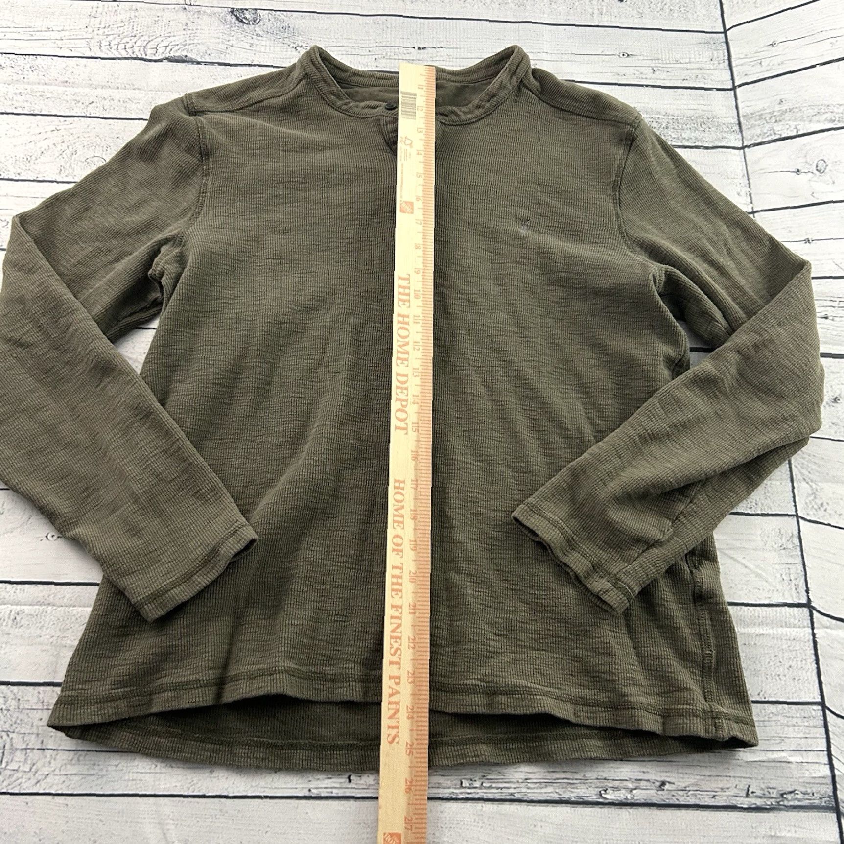 Allsaints All Saints Henley Shirt Mens M Brown Button-Up Long Sleeve Regular Fit Size US M / EU 48-50 / 2 - 2 Thumbnail