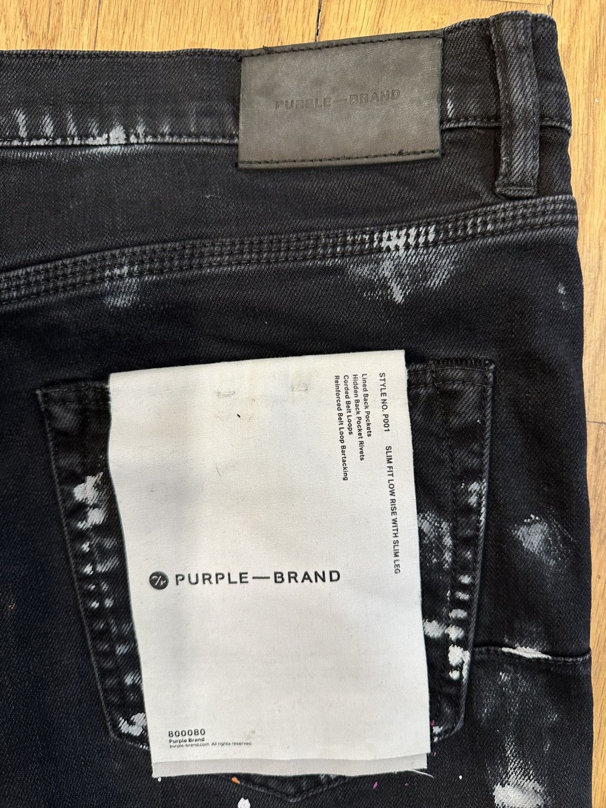 Purple Brand Purple Brand Paint Splatter Stitched Black Denim Jeans Sz 32 Size US 32 / EU 48 - 4 Thumbnail