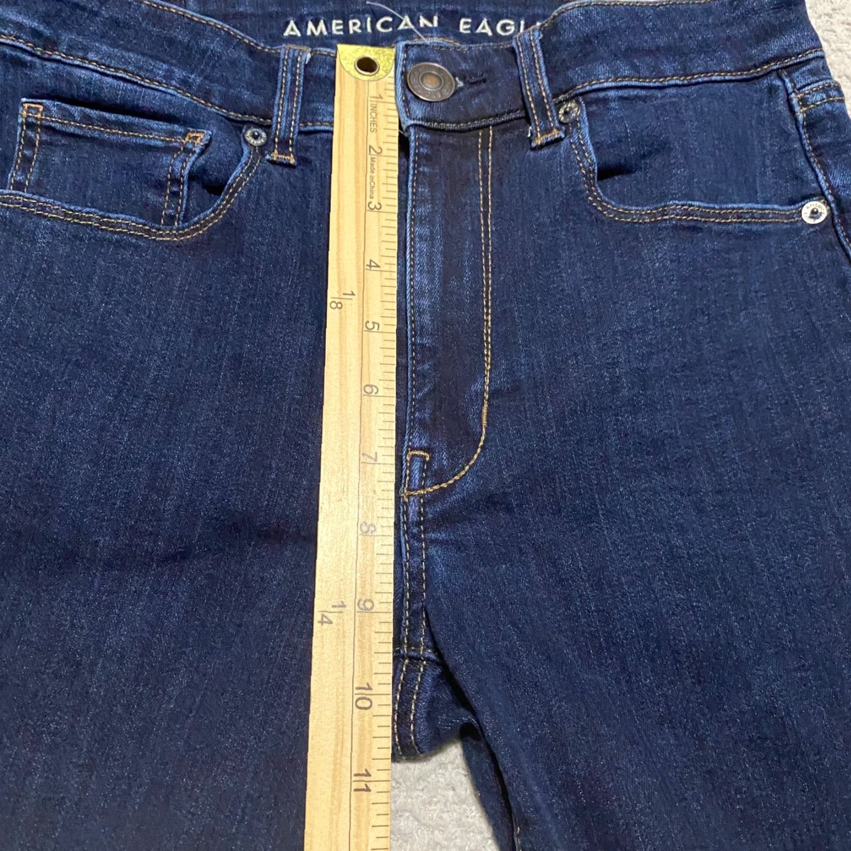 American Eagle Outfitters American Eagle Womens sz 6 Jeans Blue Denim Dark Wash High Rise Skinny Leg Size 28" / US 6 / IT 42 - 7 Thumbnail