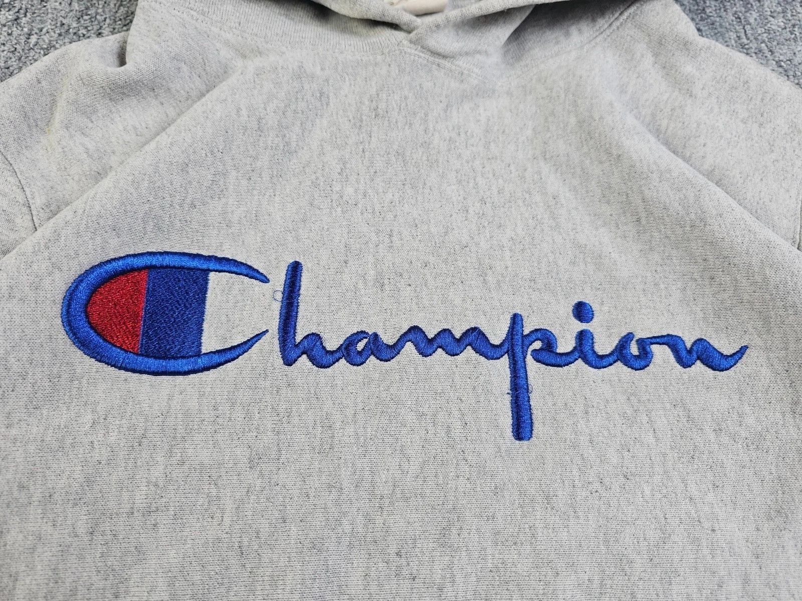 Carhartt Champion Reverse Weave Script Hoodie Gray Hooded Men M Size US M / EU 48-50 / 2 - 3 Thumbnail