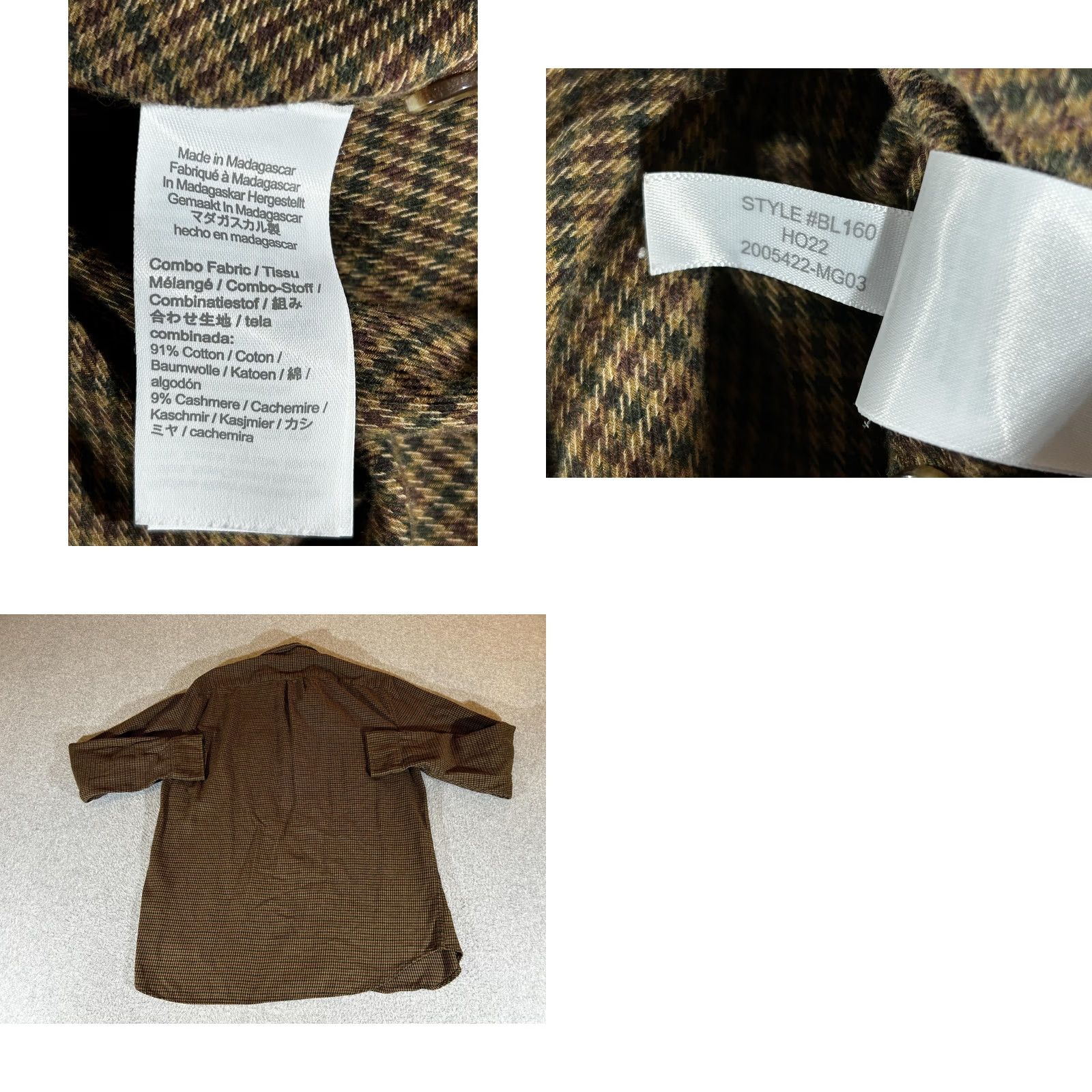J.Crew J.Crew Button-Up Flannel Shirt Mens Large Brown Check Cashmere Blend Long Sleeve Size US L / EU 52-54 / 3 - 8 Thumbnail