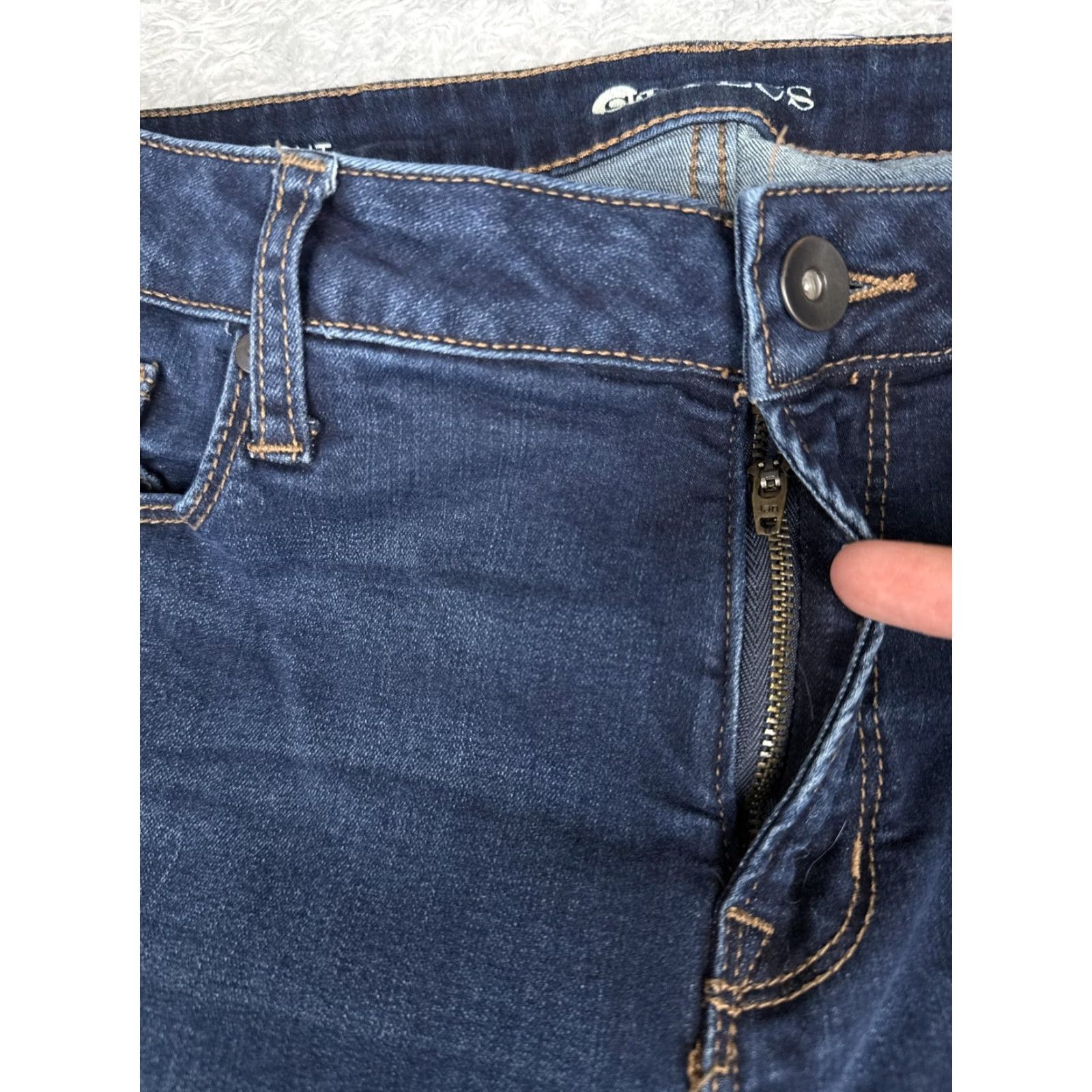 Denime Stylus Jeans Womens Bootcut 16 Blue Dark Wash Mid Rise Stretch 34x32 Denim 5-Pocket Zipper Button Regular Blue, USA Theme Mens? Size 38" / US 16 / IT 52 - 5 Thumbnail