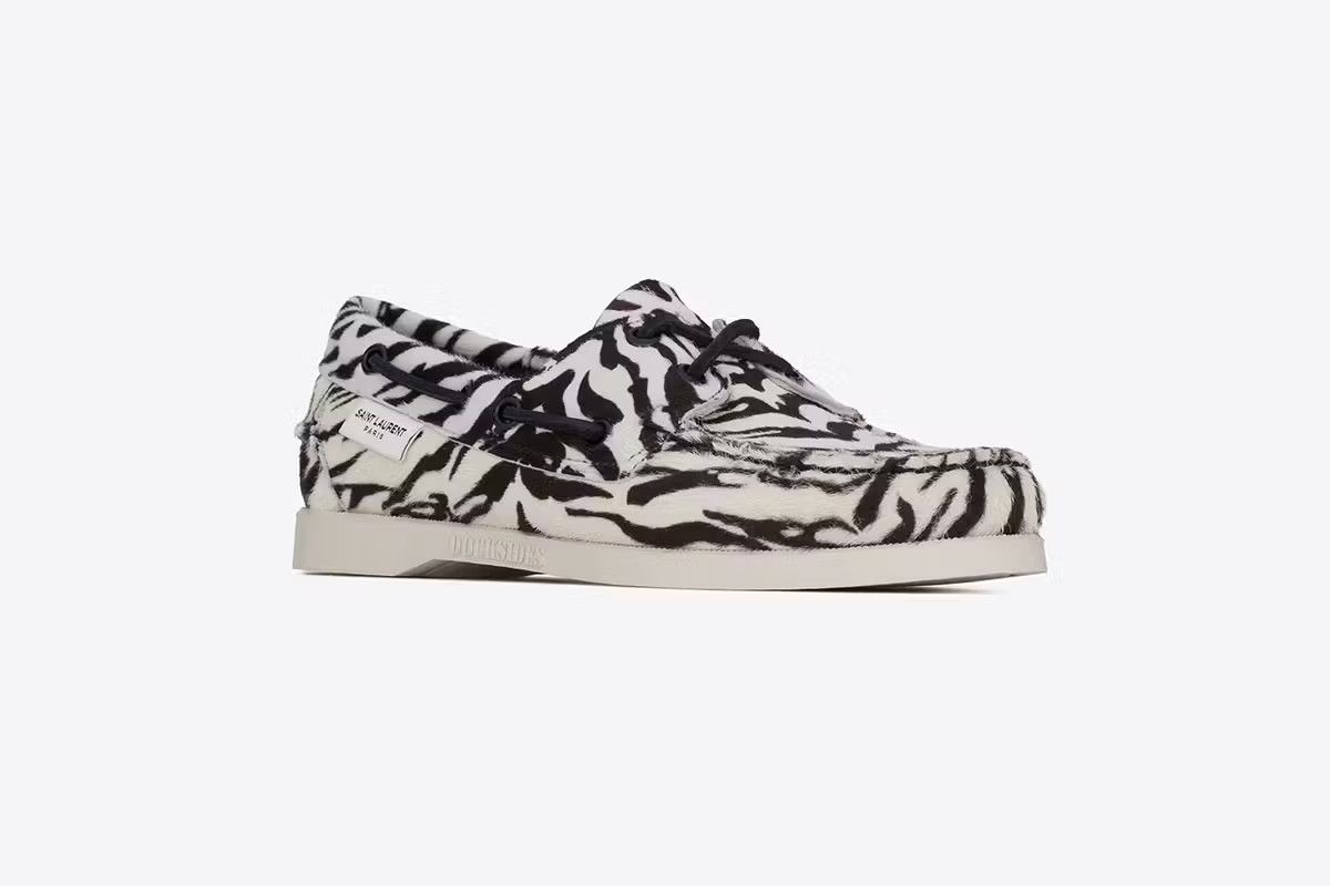 Saint Laurent Paris o1bcso1str0425 Sebago Zebra Docksides in Black/White Size US 8 / EU 41 - 2 Thumbnail