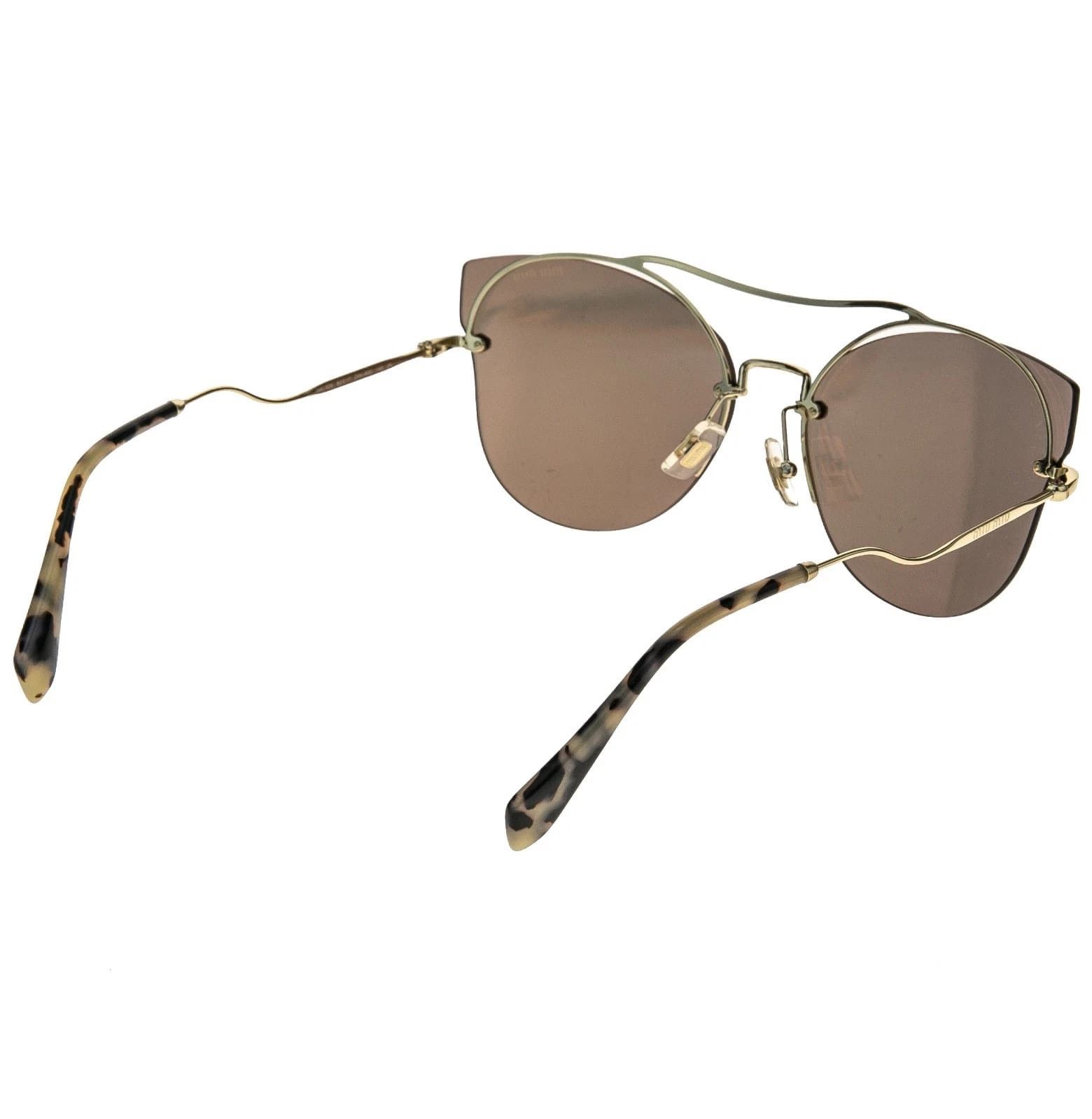Miu Miu MIU MIU MU52SS SCENIQUE Butterfly 52S Gold Peach Sunglasses Size ONE SIZE - 6 Thumbnail