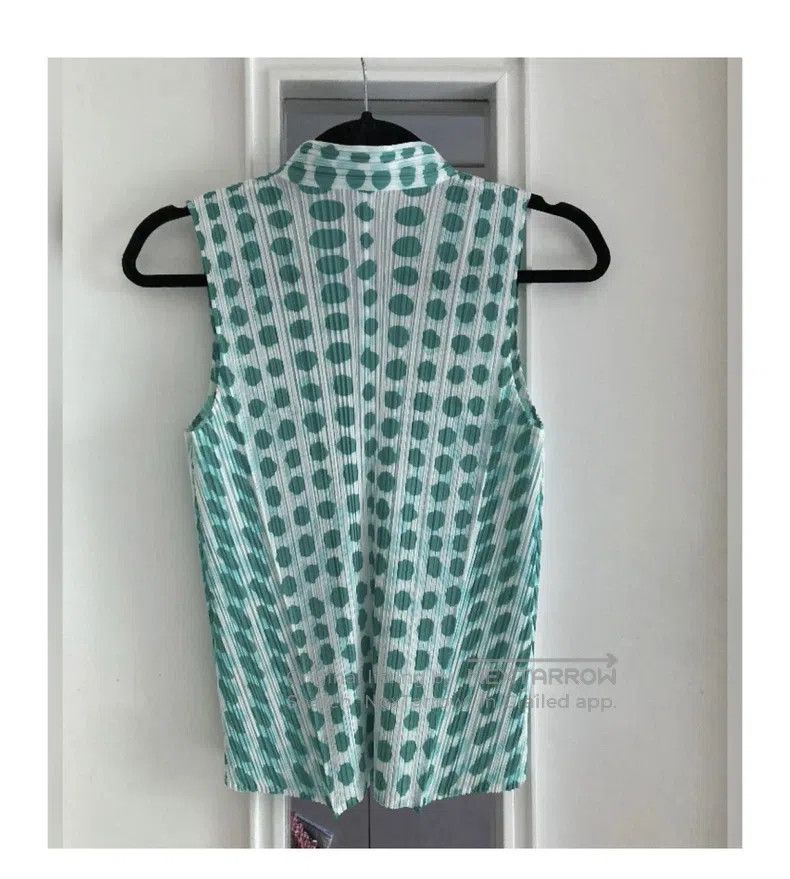 Issey Miyake Issey Miyake Polka Dot Stand Collar Sleeveless Shirt Size L / US 10 / IT 46 - 7 Thumbnail
