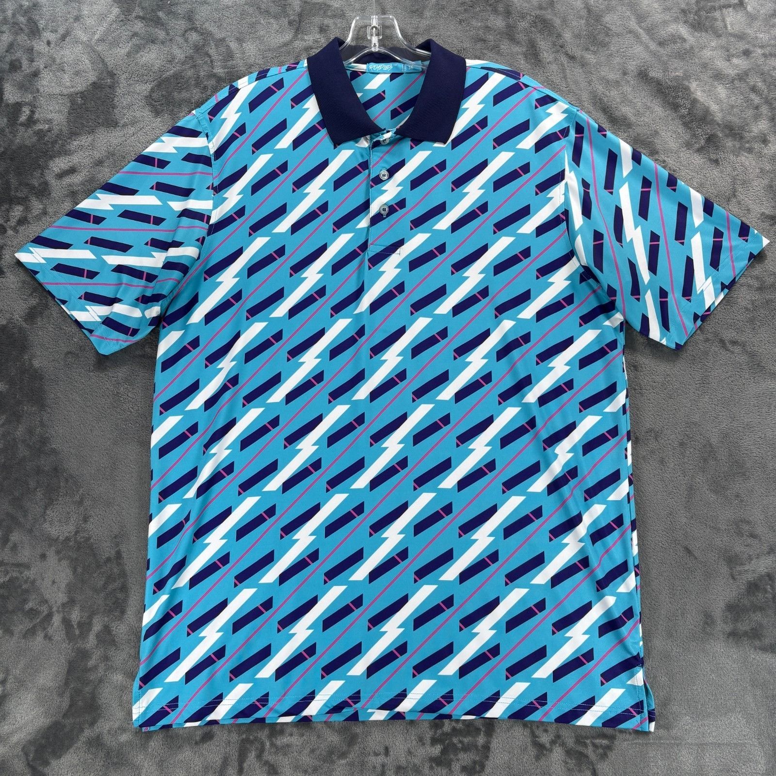 Other Roadies Polo Shirts Lot of 2 Men M Retro 80s 90s Print Golf Size US M / EU 48-50 / 2 - 4 Thumbnail