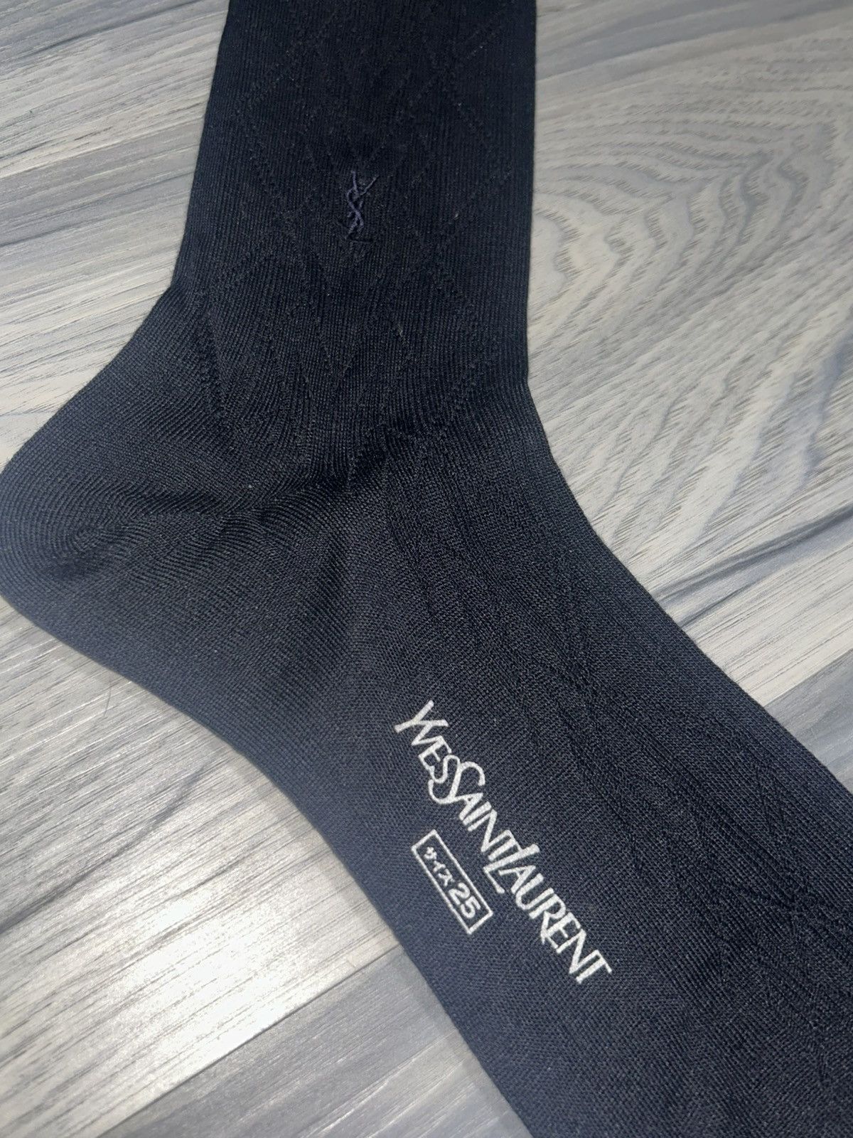 Yves Saint Laurent Yves Saint Laurent Men’s Black Dress Socks in Box Size ONE SIZE - 4 Thumbnail