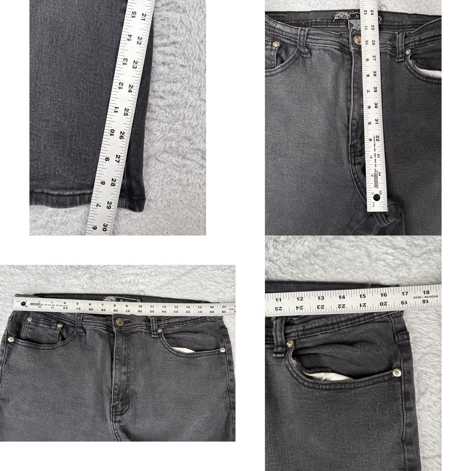 Denime VINTAGE U-51 Jeans Womens 16 Gray Black Wash Bootcut Stretch Denim Five Pocket Zip Fly Size 38" / US 16 / IT 52 - 8 Thumbnail