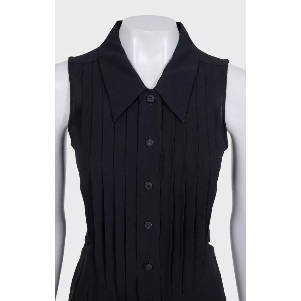 Chanel Chanel Black Silk Pleated Dress Sz.34 Size XS / US 0-2 / IT 36-38 - 4 Thumbnail